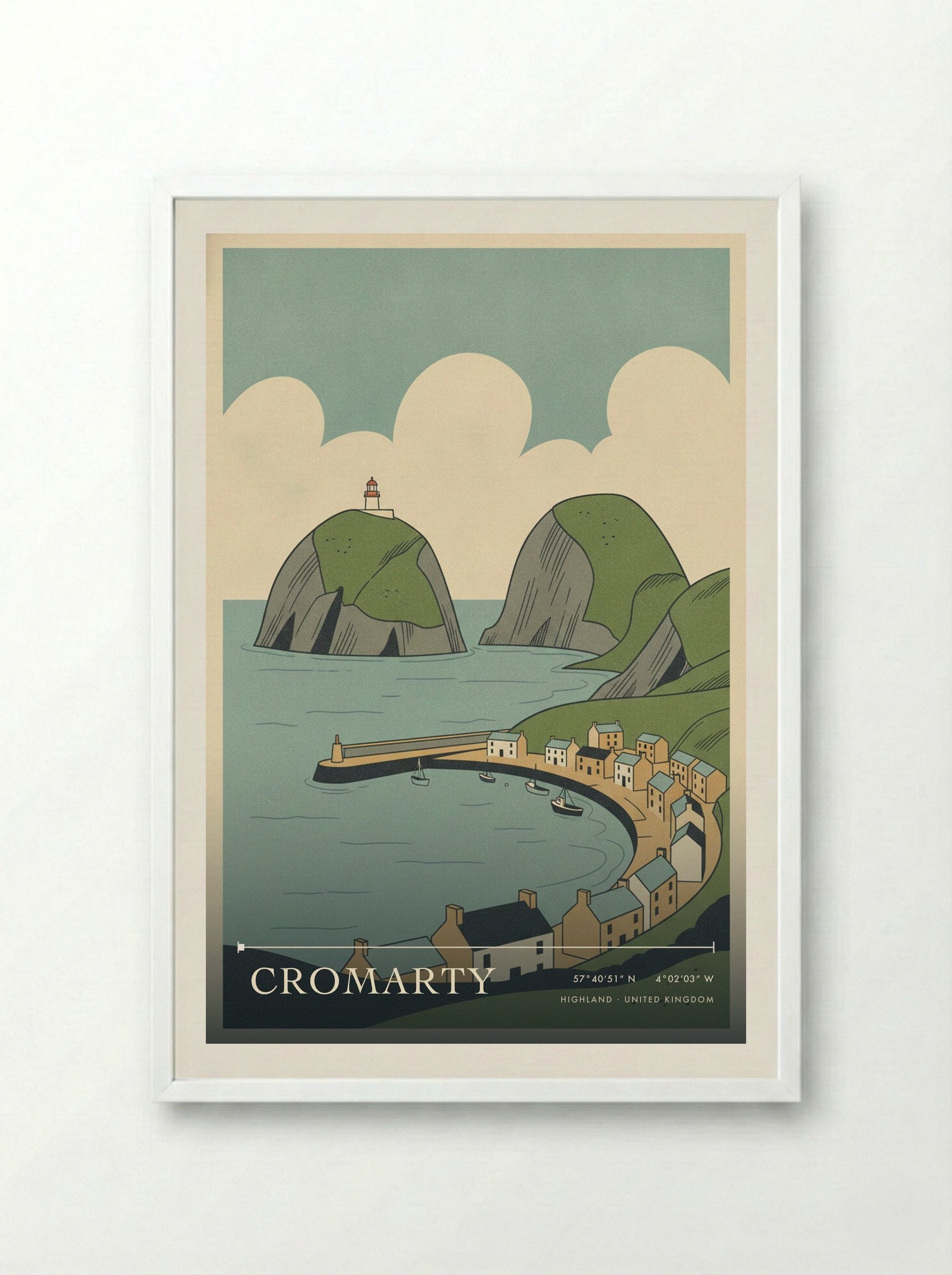 Cromarty Highland United Kingdom Travel Poster - Framed Print White