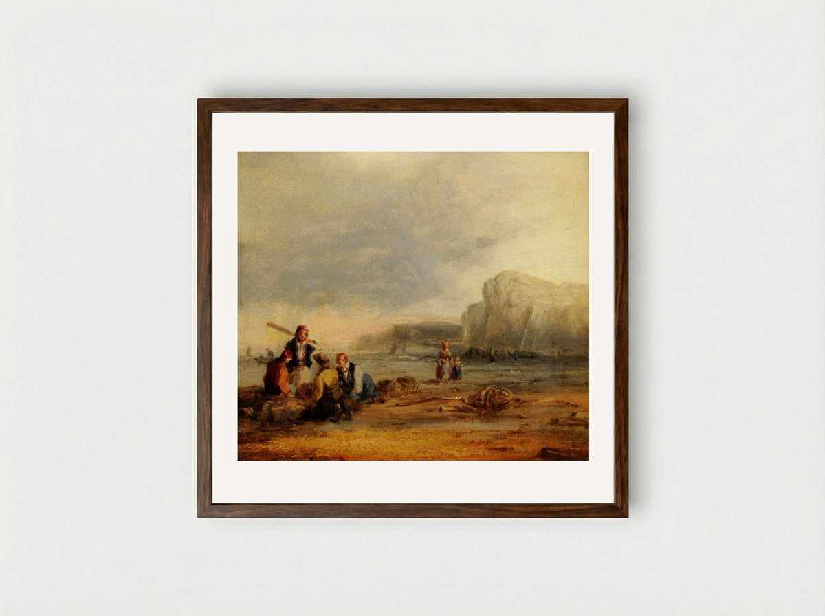 Cromer Sands, Norfolk - William Collins - Framed Print Dark Wood