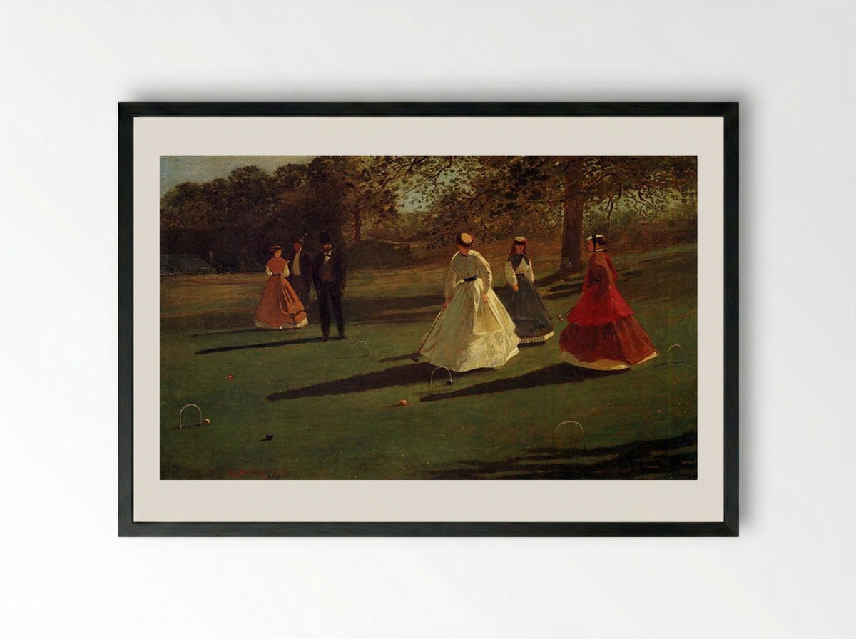 Croquet Players - Winslow Homer - Framed Print Black