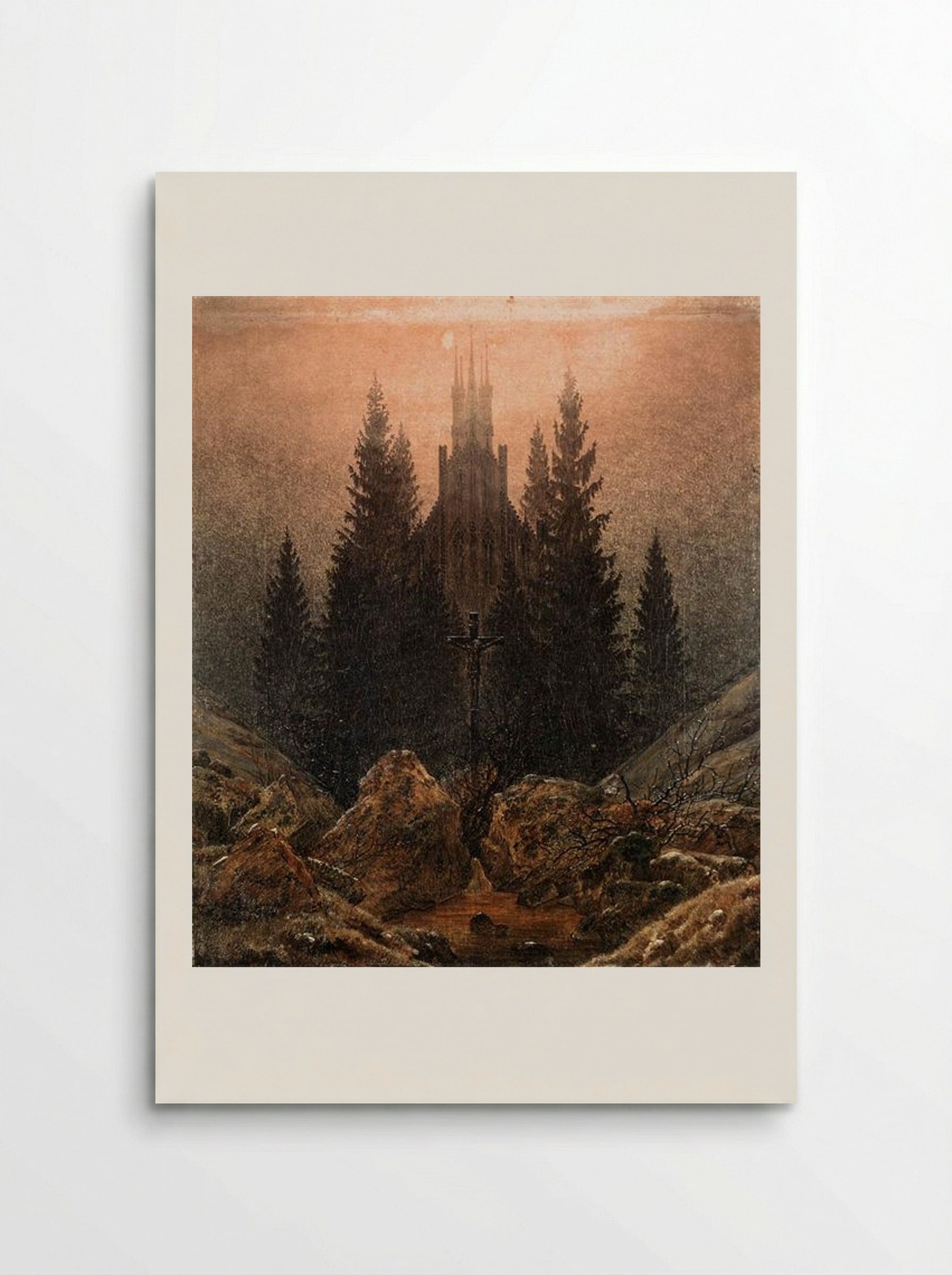 Cross and Church in the Mountains - Caspar David Friedrich - Poster