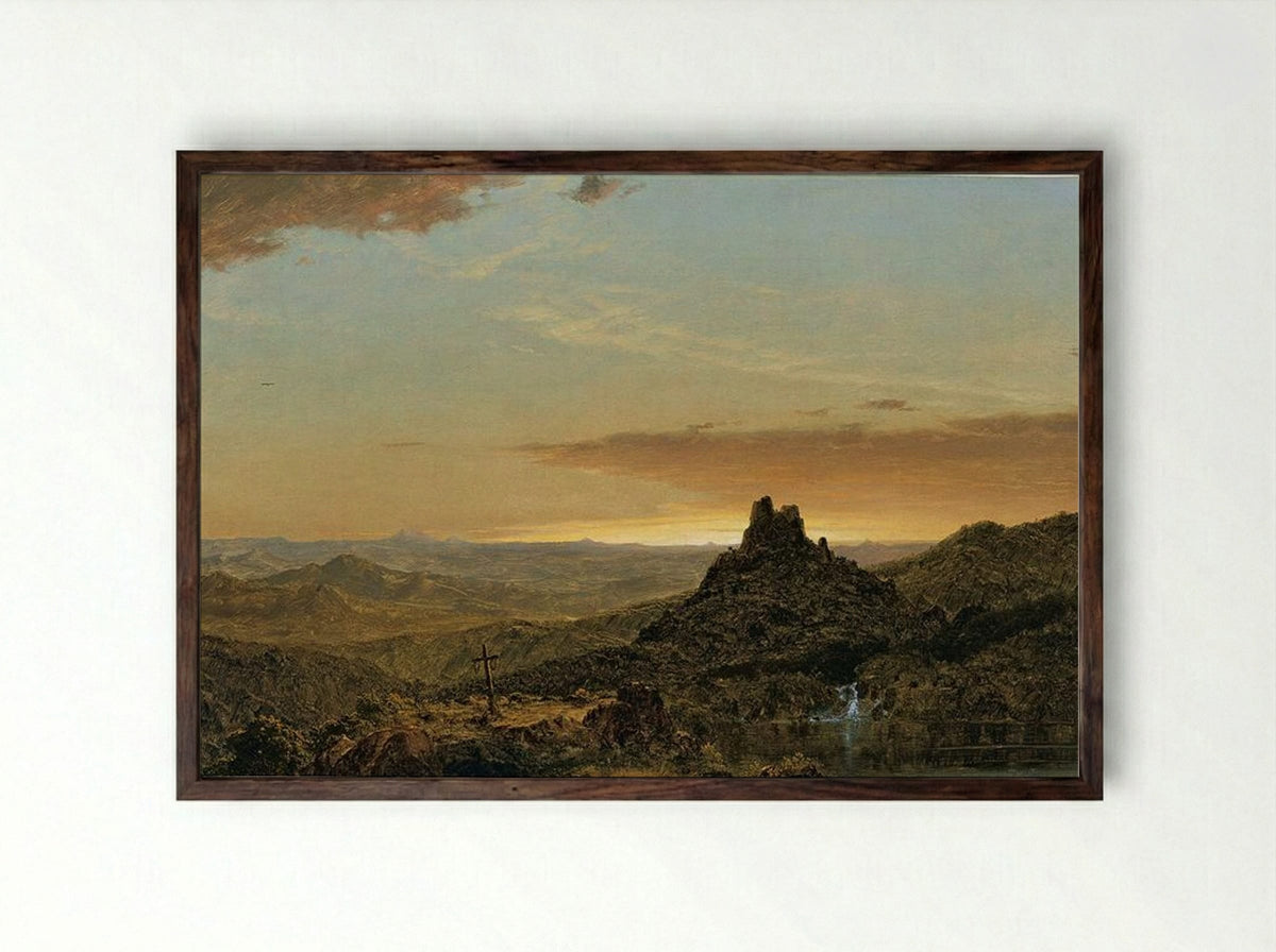 Cross in the Wilderness - Frederic Edwin Church - Framed Print Dark Wood