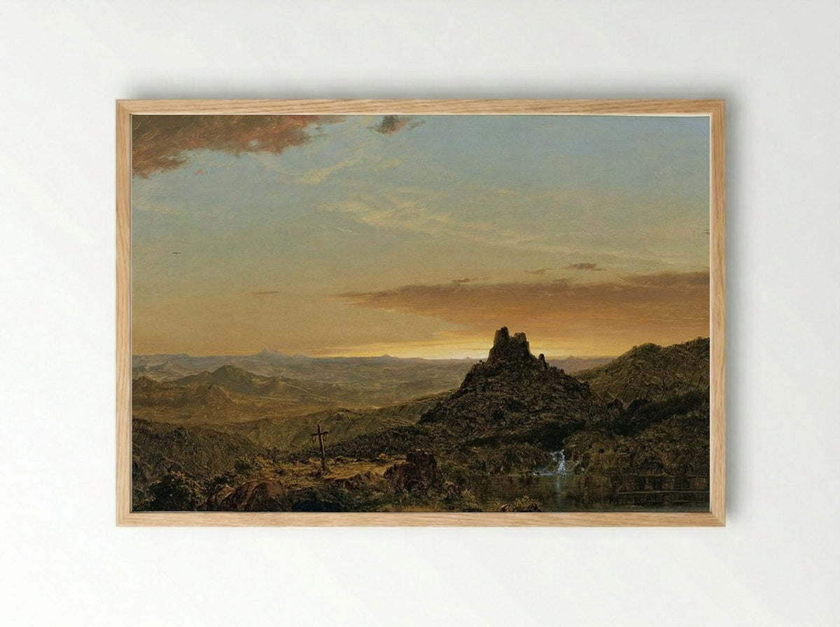 Cross in the Wilderness - Frederic Edwin Church - Framed Print Wood