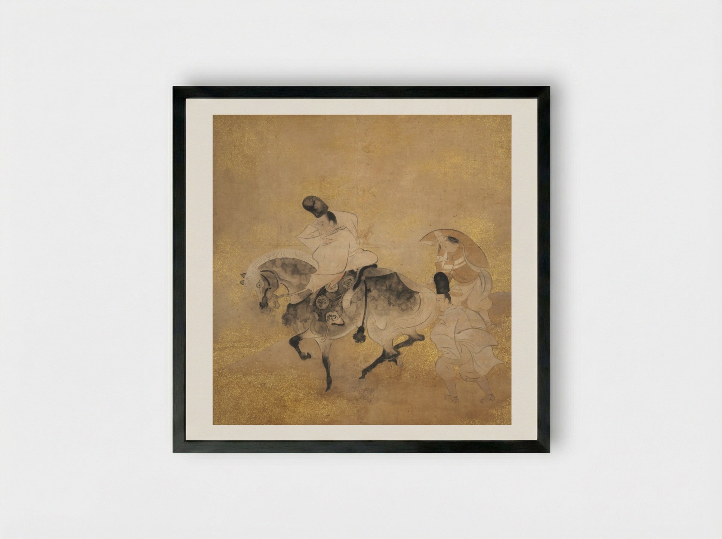 Crossing at Sano - Tawaraya Sōtatsu - Framed Print Black