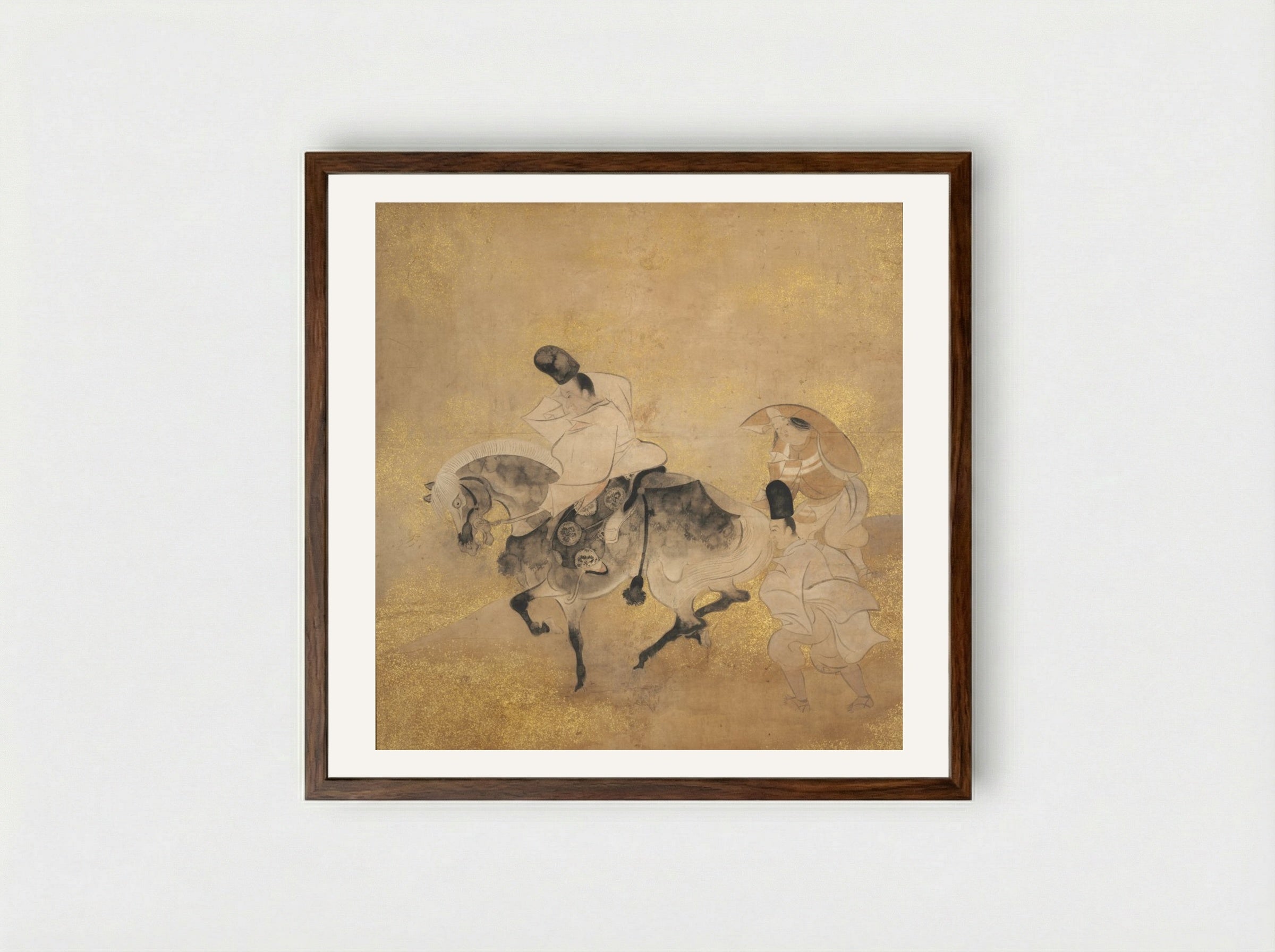 Crossing at Sano - Tawaraya Sōtatsu - Framed Print Dark Wood