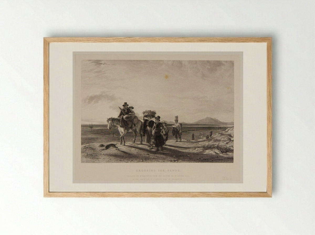 Crossing the Sands - William Radclyffe - Framed Print Wood