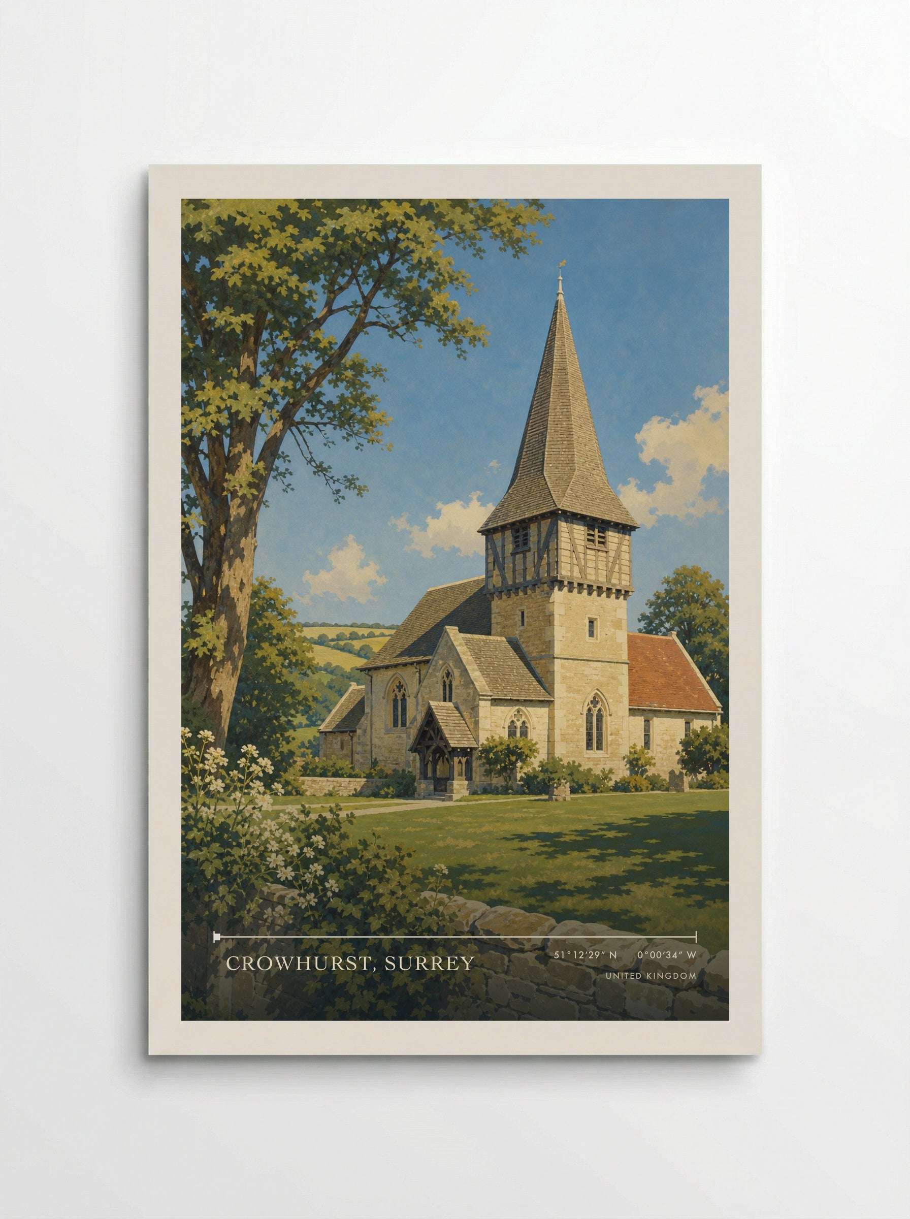 Crowhurst, Surrey United Kingdom Travel Poster - Poster