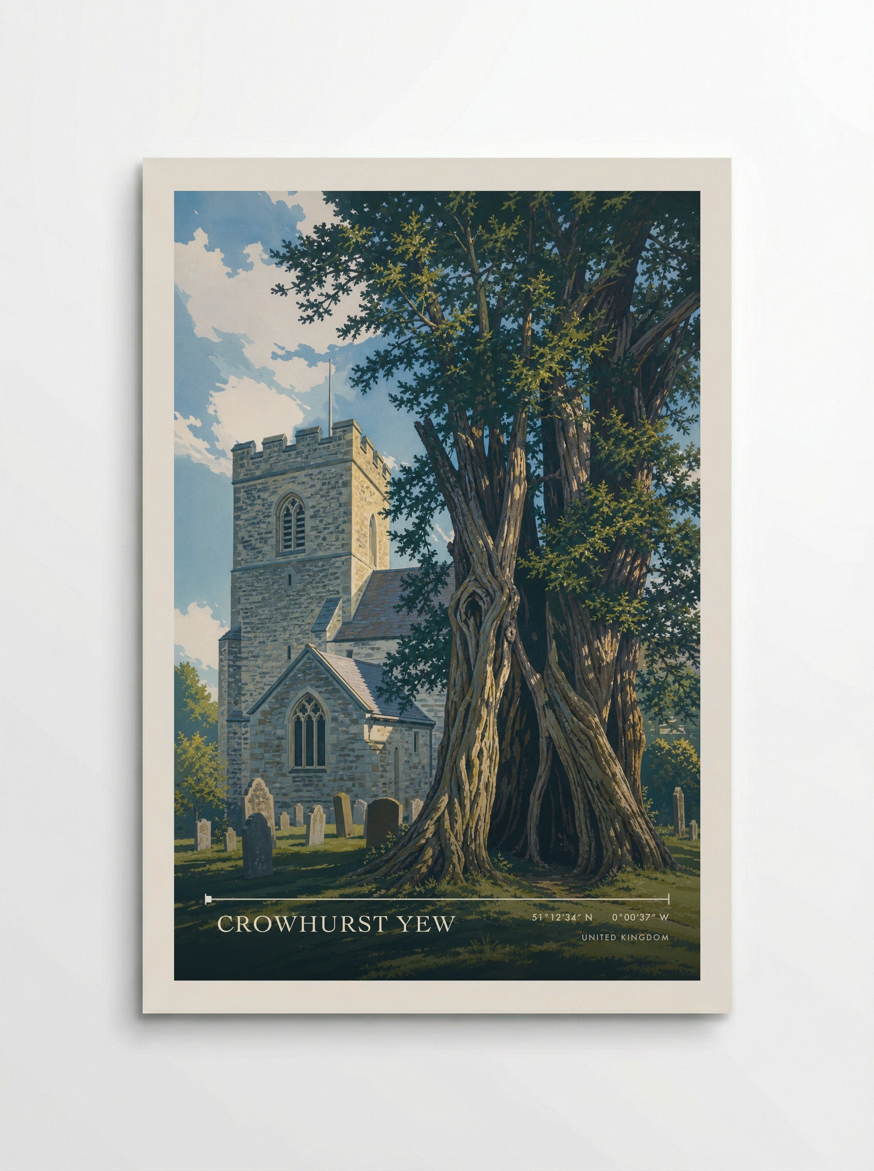 Crowhurst Yew United Kingdom Travel Poster - Poster