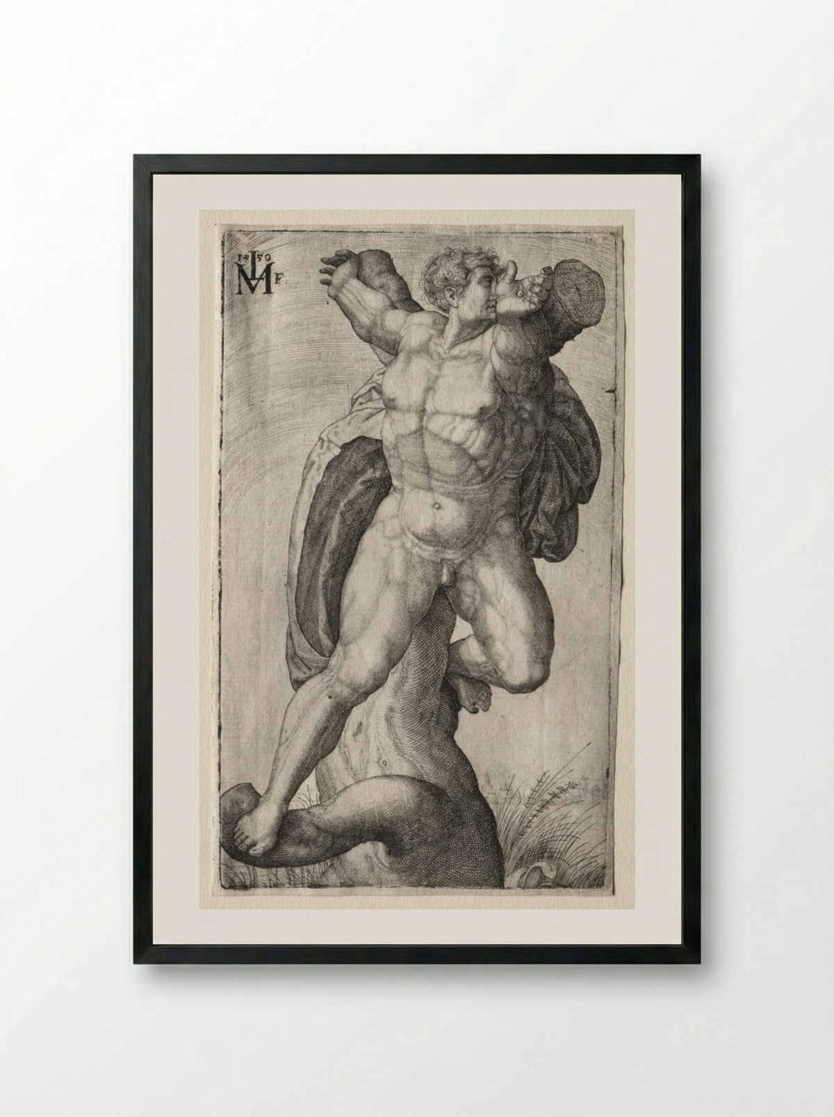 Crucified Man - Melchior Lorck - Framed Print Black