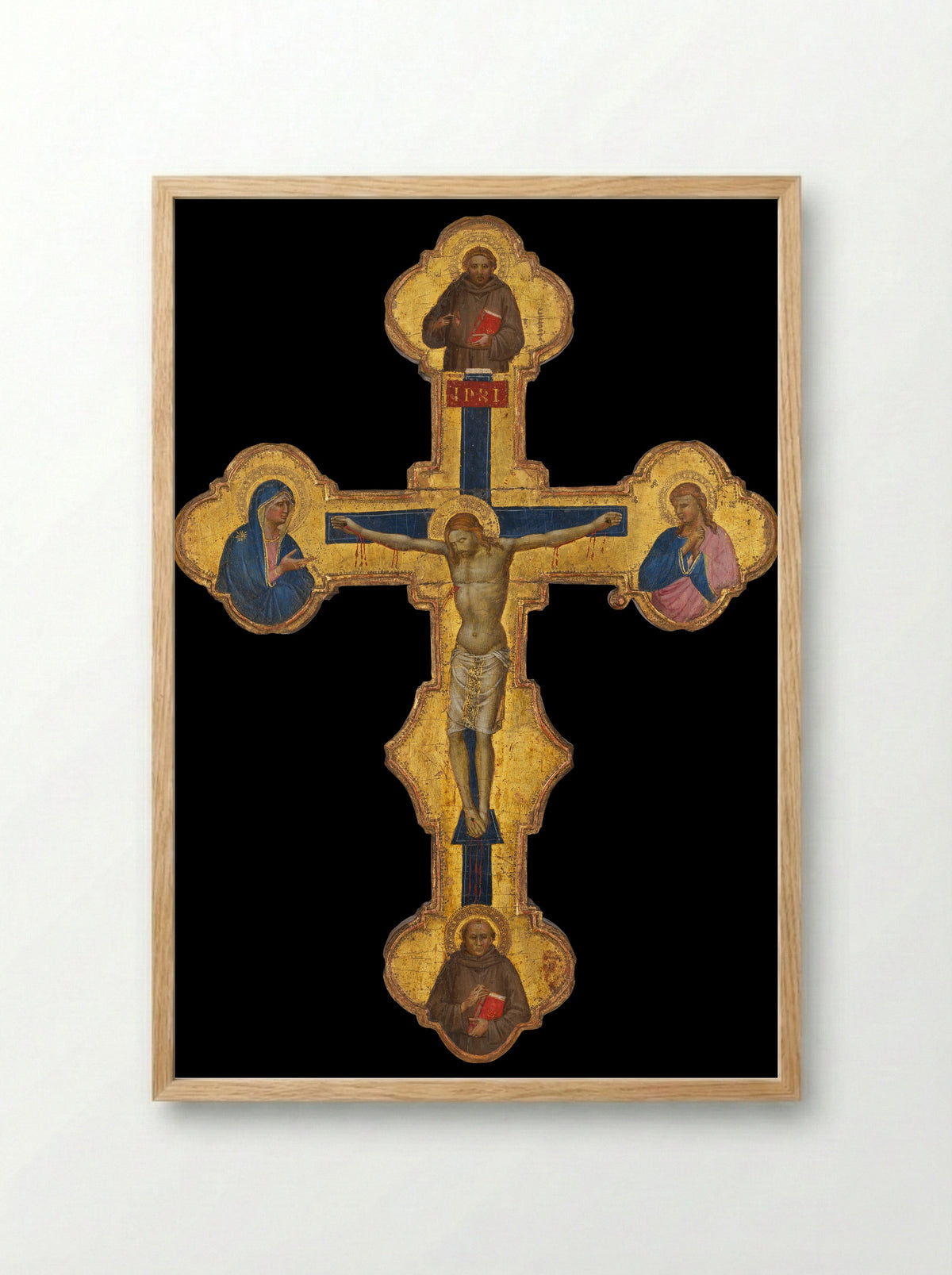 Crucifix - Master of the Orcagnesque Misericordia - Framed Print Wood