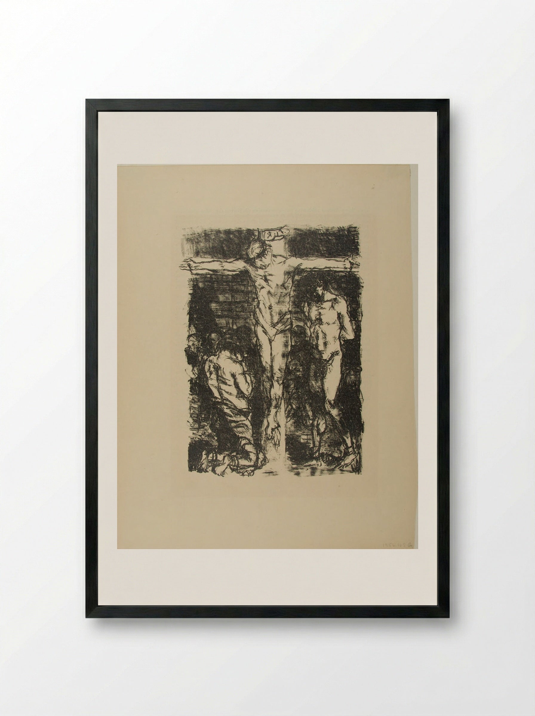 Crucifixion (Illustration for The Convicts' Bath) - Max Beckmann - Framed Print Black