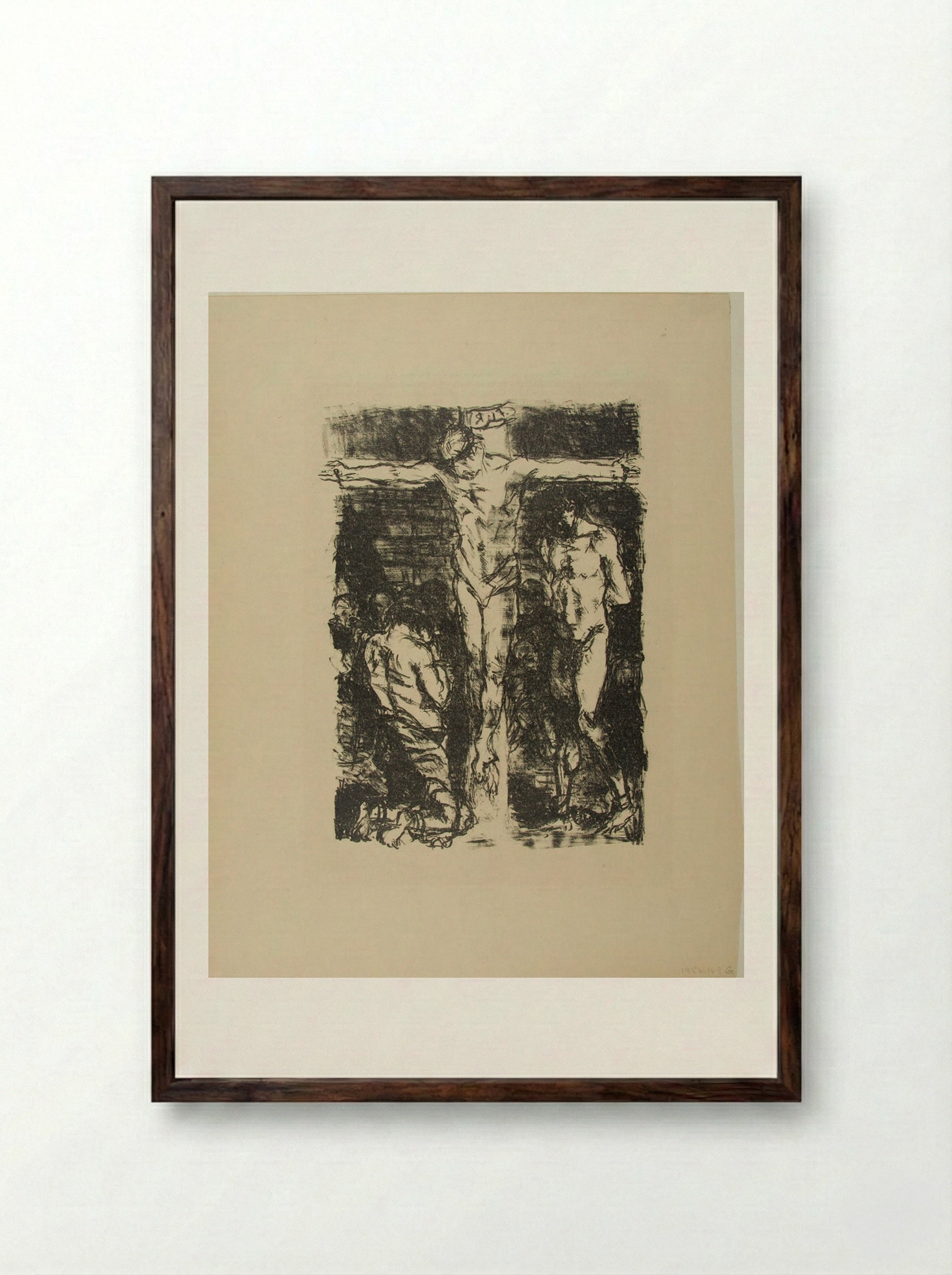 Crucifixion (Illustration for The Convicts' Bath) - Max Beckmann - Framed Print Dark Wood