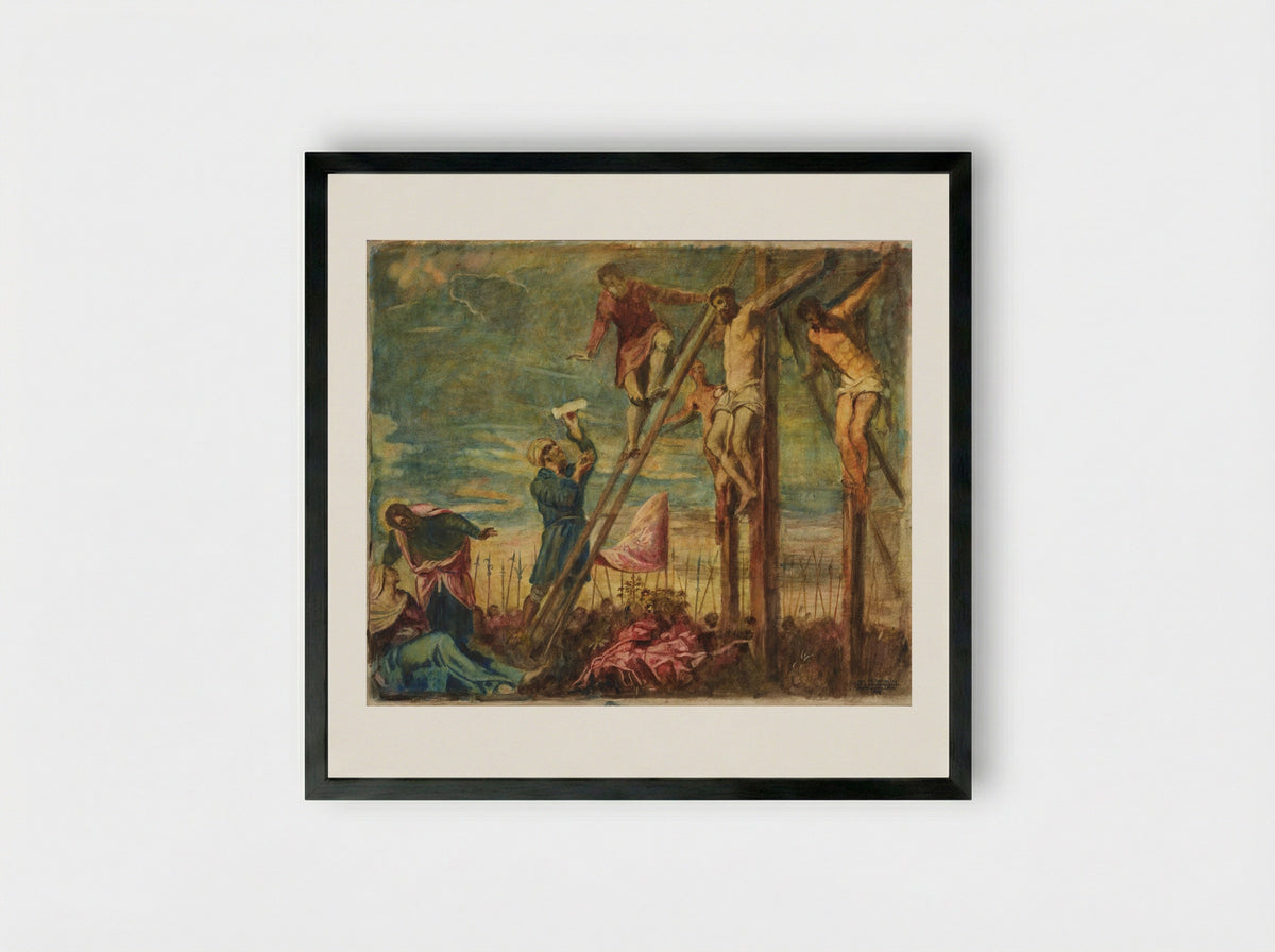 Crucifixion, after Tintoretto - Joseph Lindon Smith - Framed Print Black