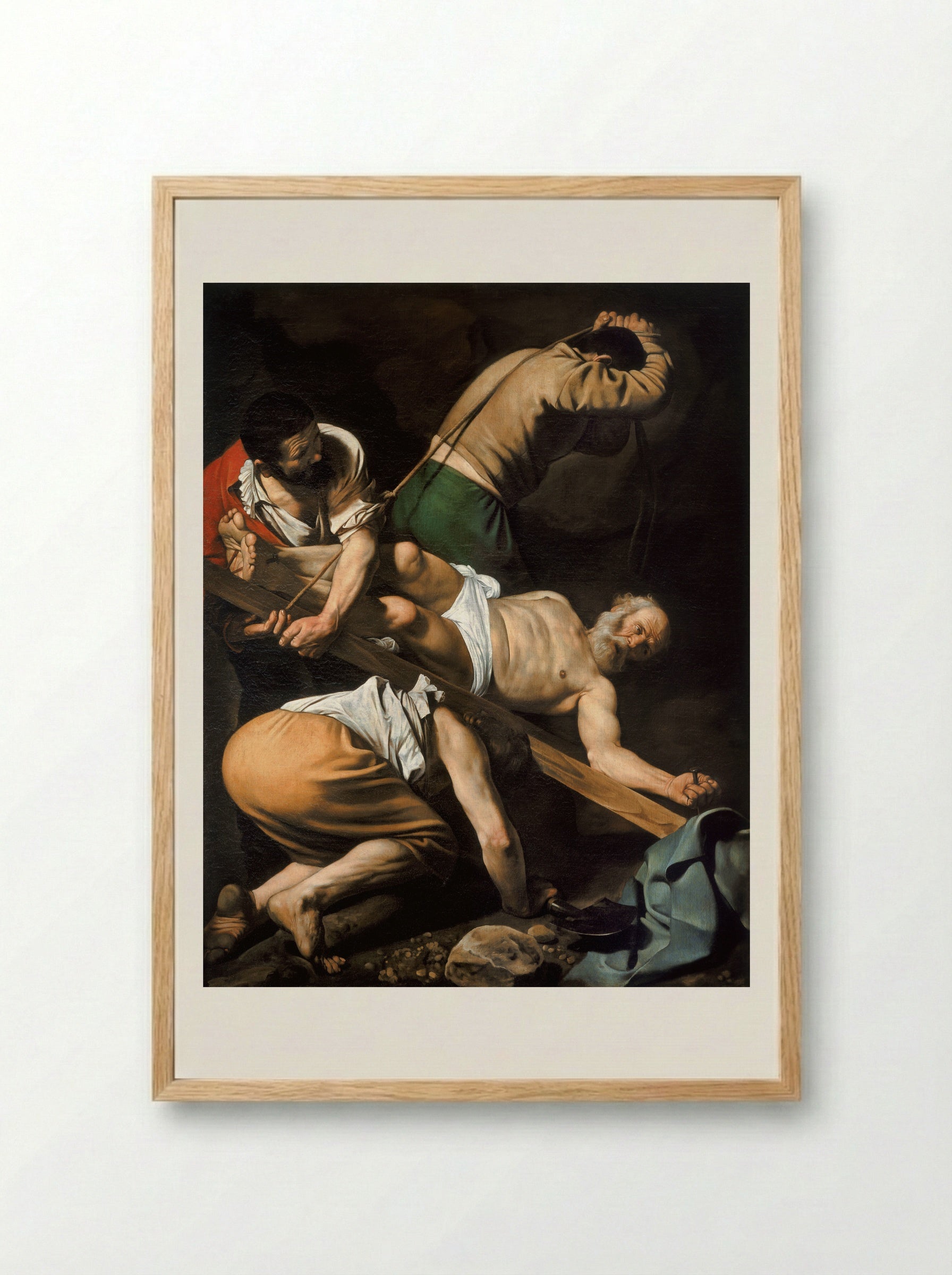 Crucifixion of Saint Peter - Caravaggio - Framed Print Wood