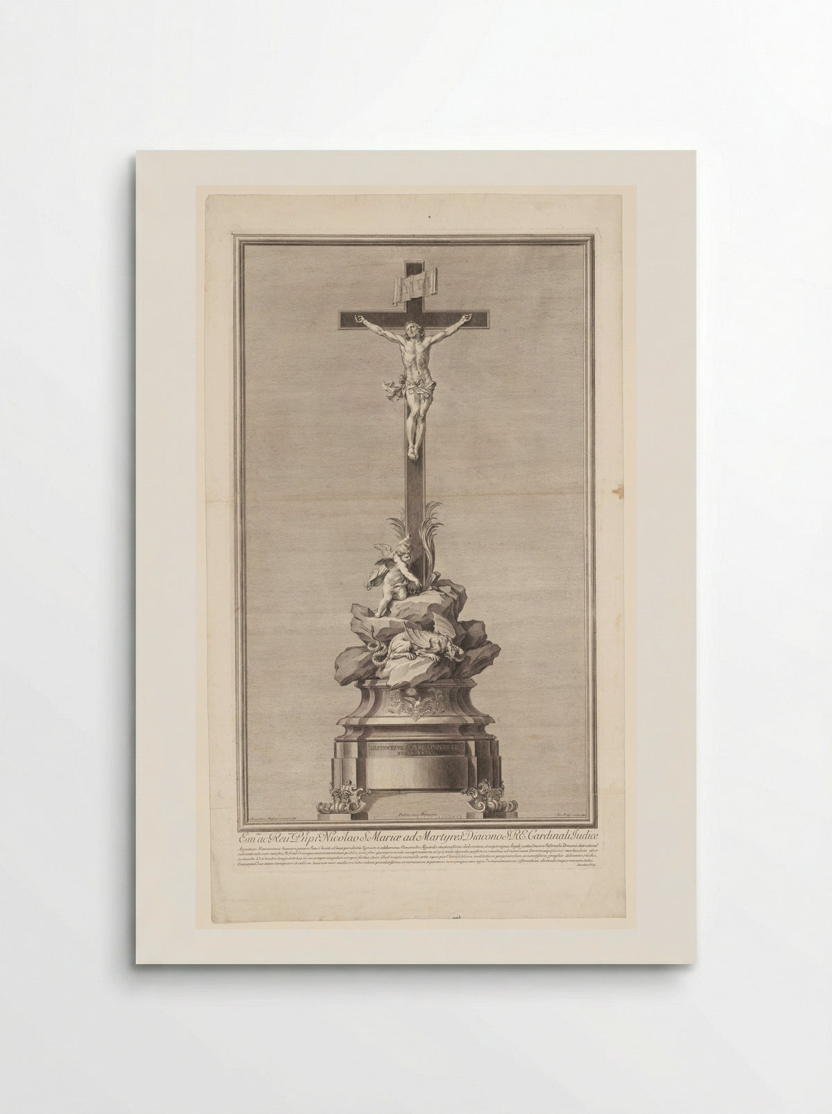 Crucifixion with Putto and Dragon - Johan Frederik Clemens - Poster
