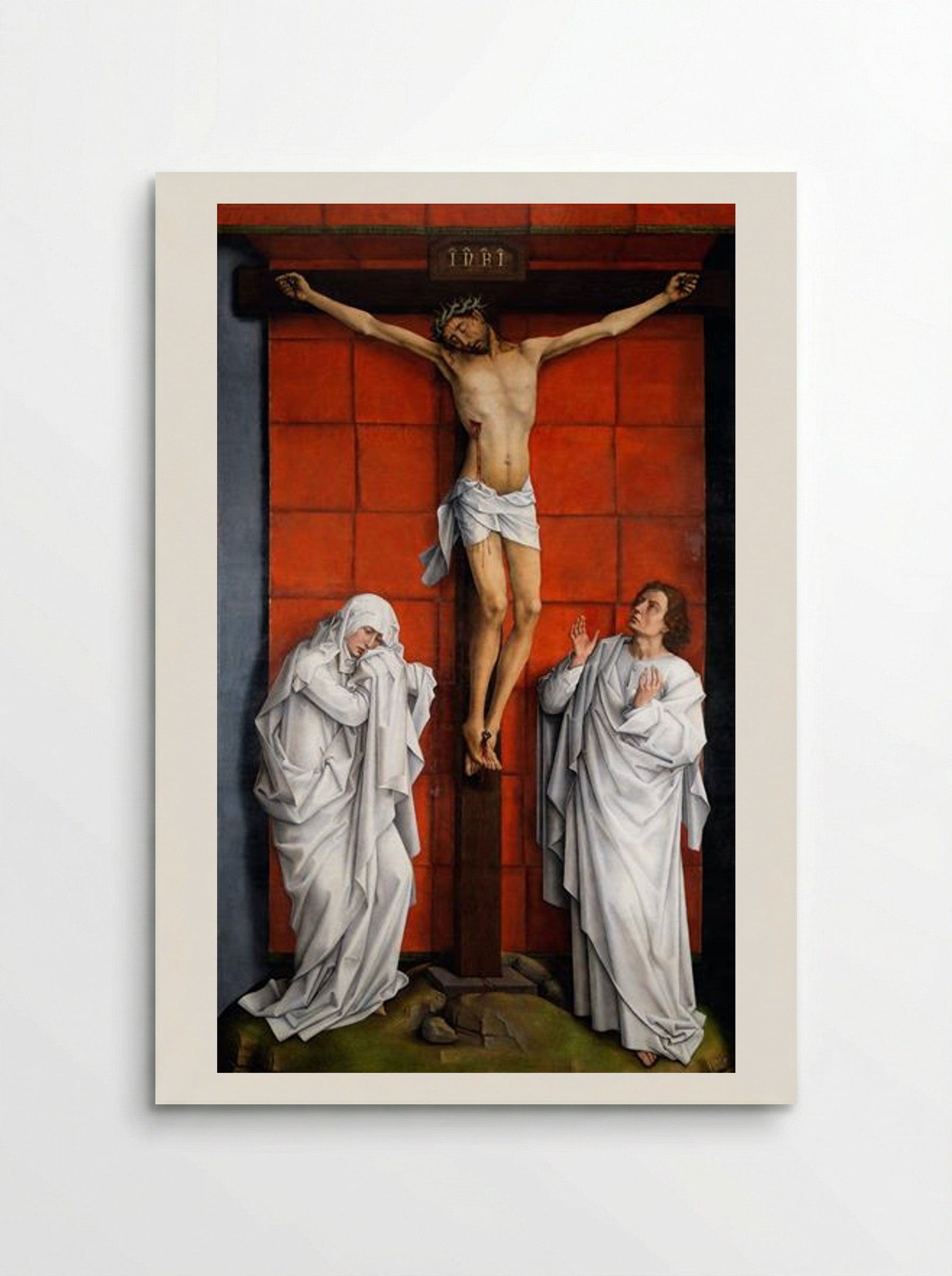 Crucifixion with the Virgin and Saint John the Evangelist - Rogier van der Weyden - Poster