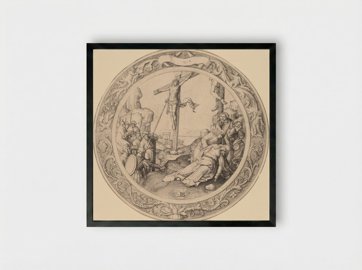 Crucifixion - Lucas van Leyden - Framed Print Black