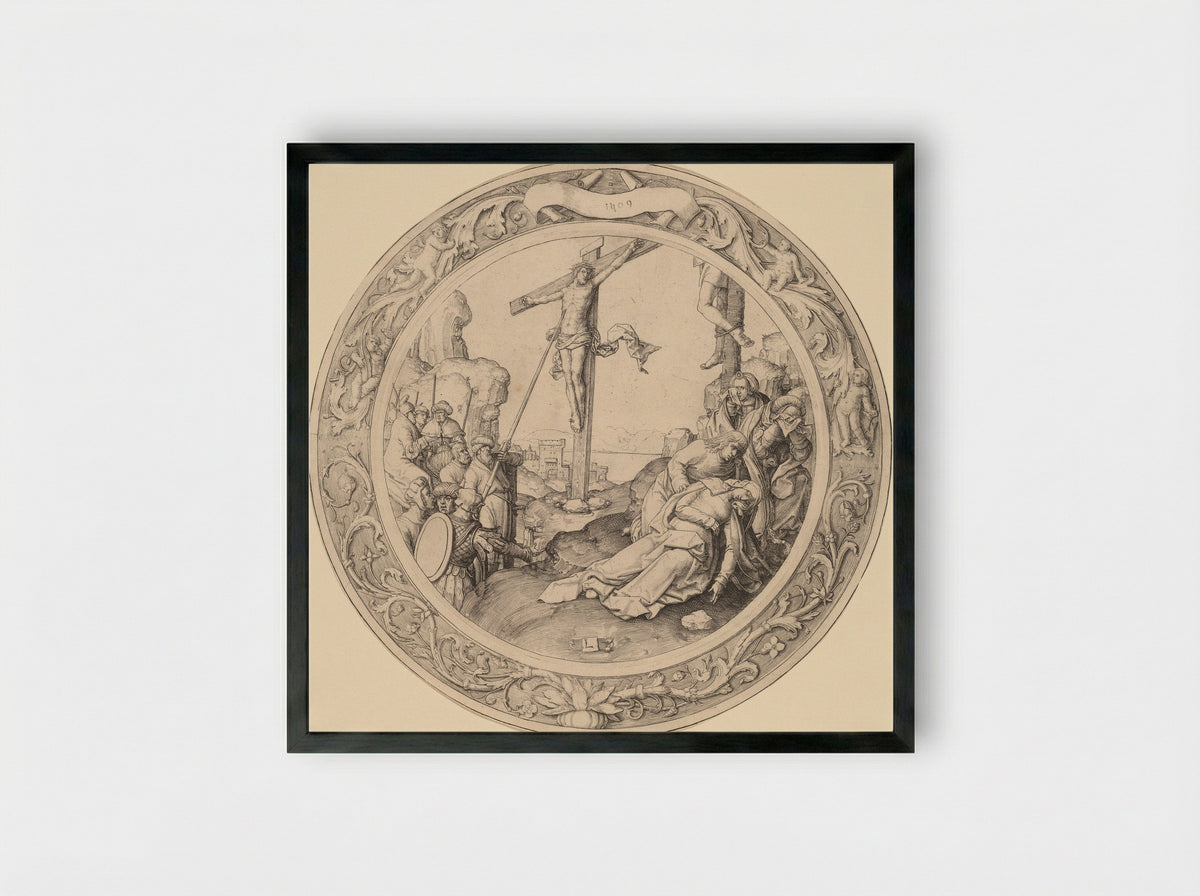 Crucifixion - Lucas van Leyden - Framed Print Black
