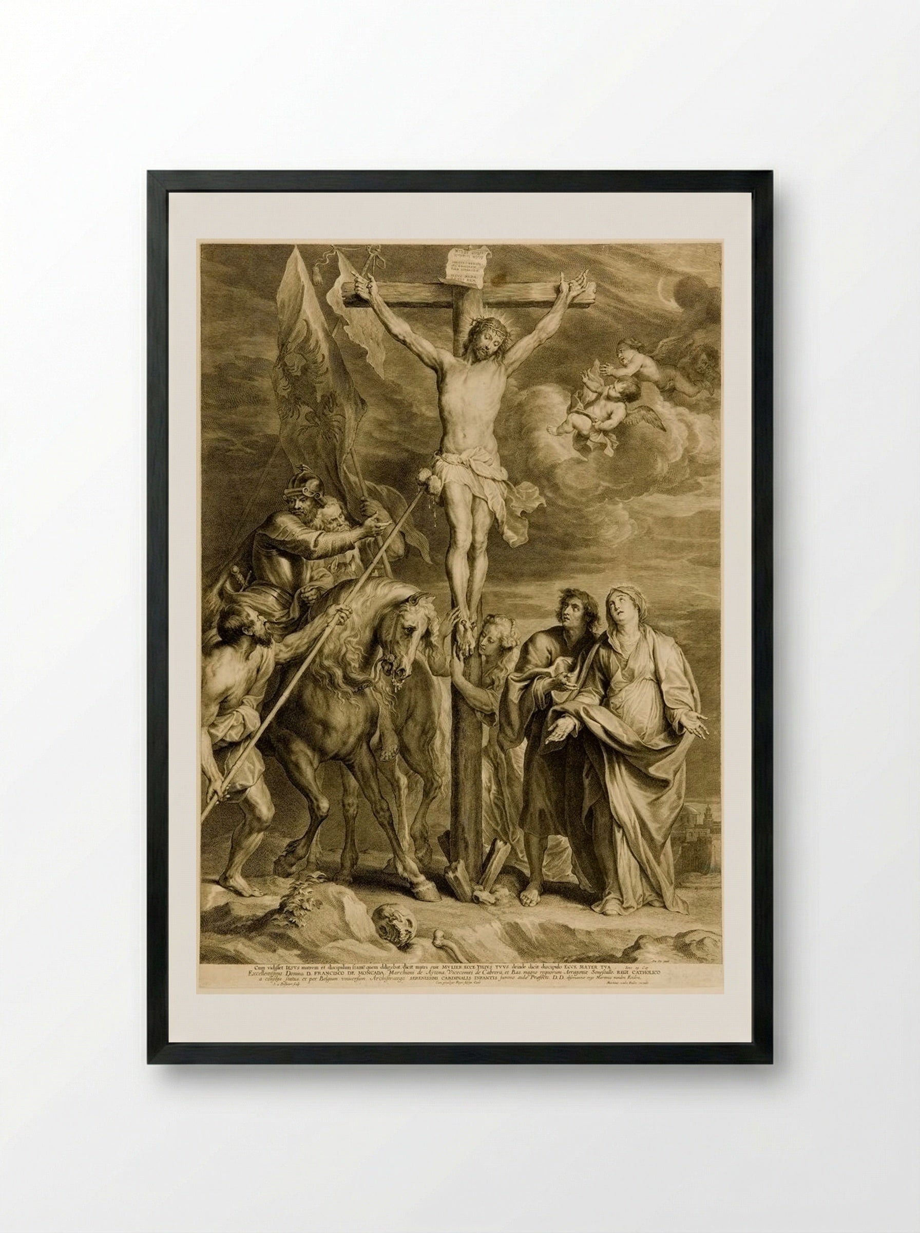 Crucifixion - Schelte Adamsz. Bolswert - Framed Print Black