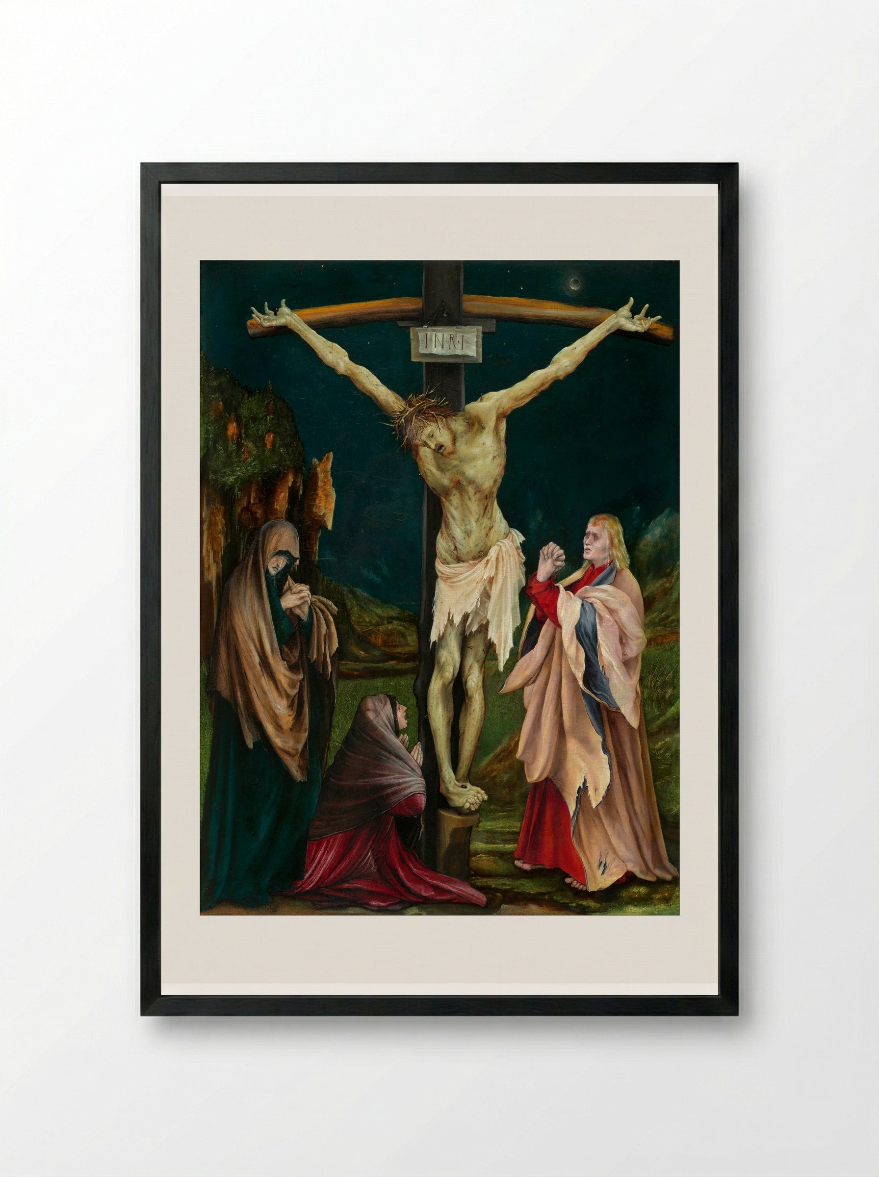 Crucifixion - Matthias Grünewald - Framed Print Black