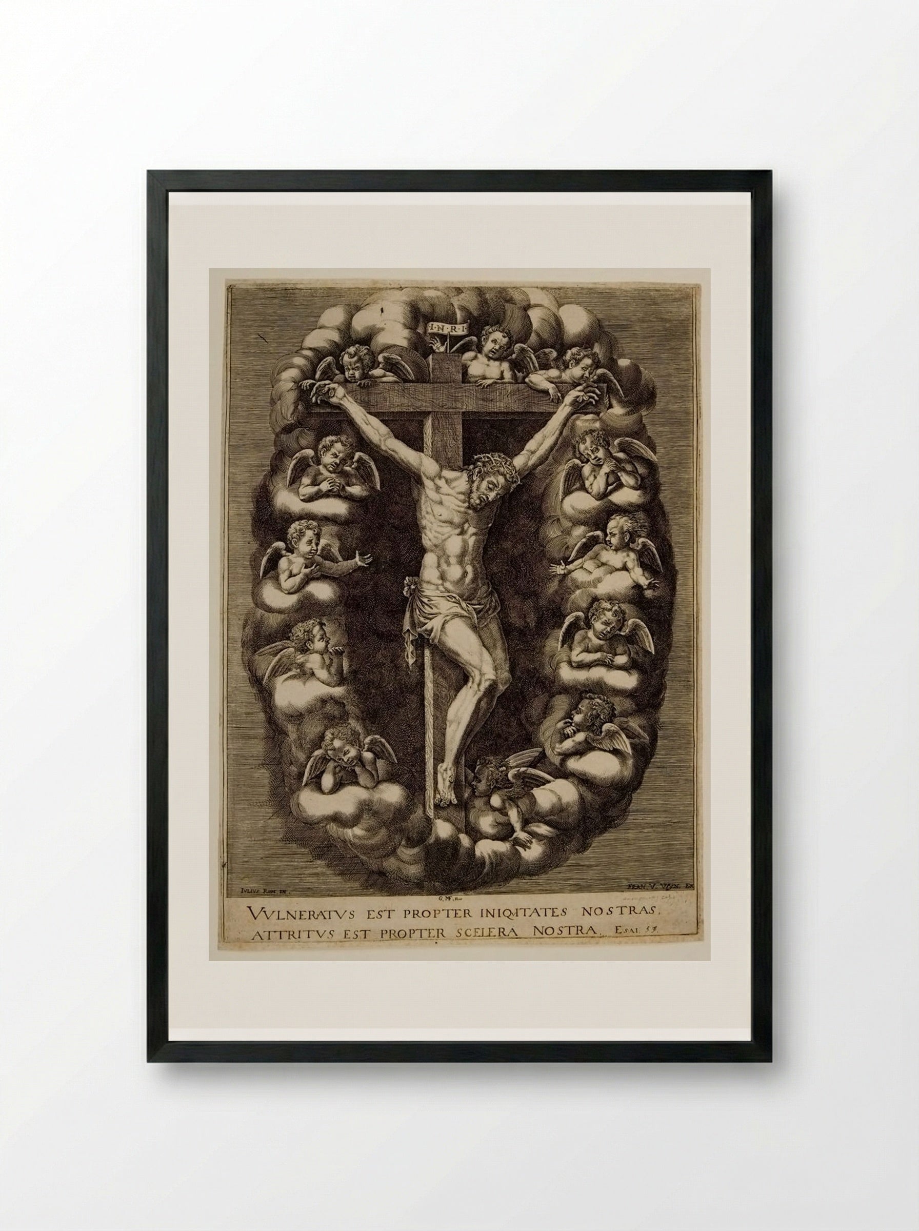 Crucifixion - Giorgio Ghisi - Framed Print Black