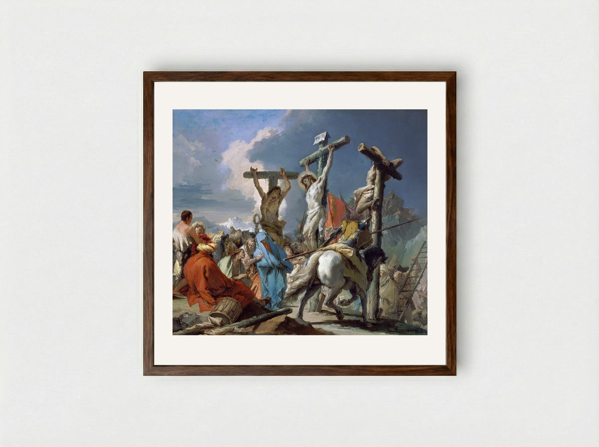 Crucifixion - Giovanni Battista Tiepolo - Framed Print Dark Wood
