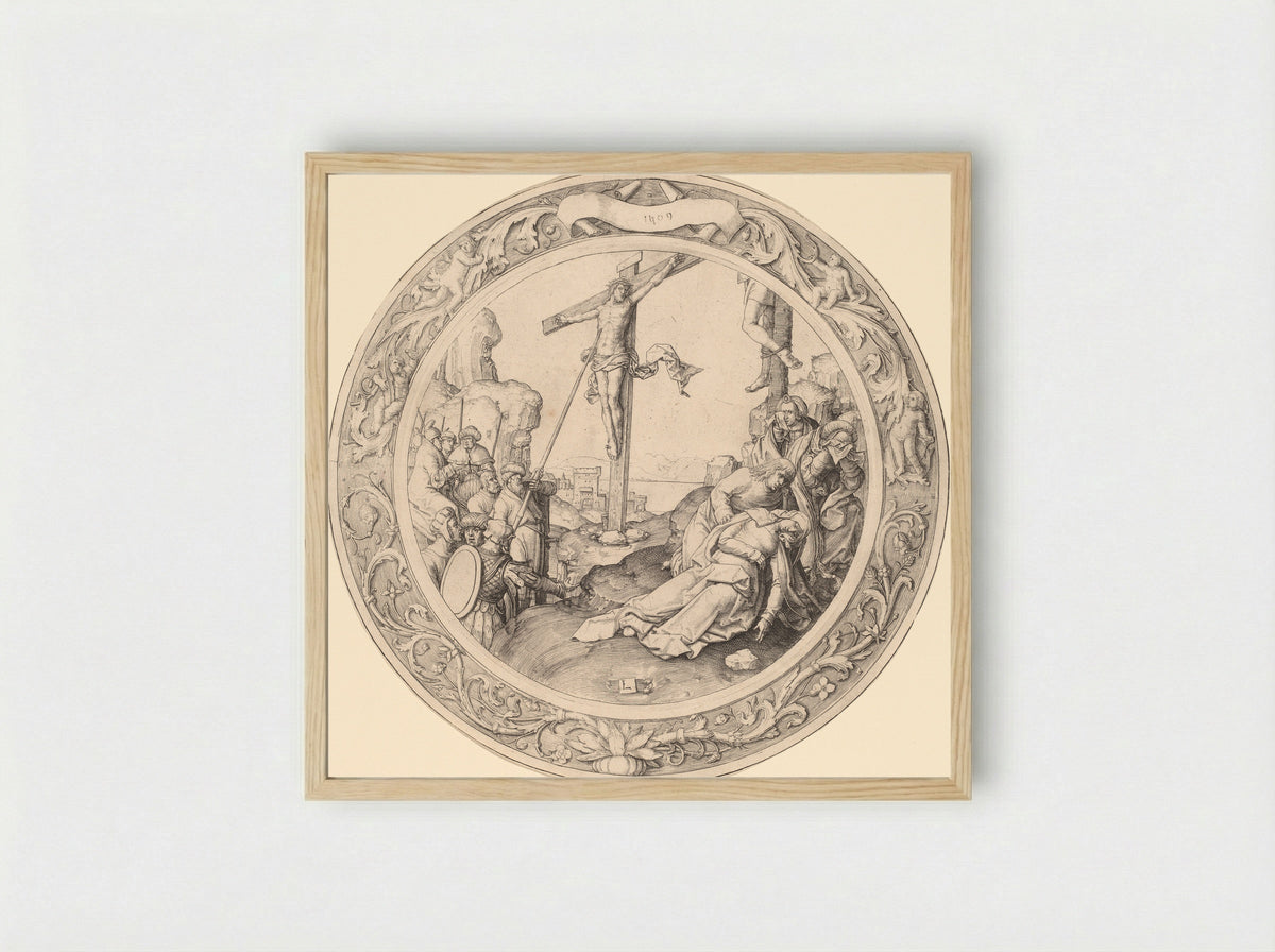 Crucifixion - Lucas van Leyden - Framed Print Wood