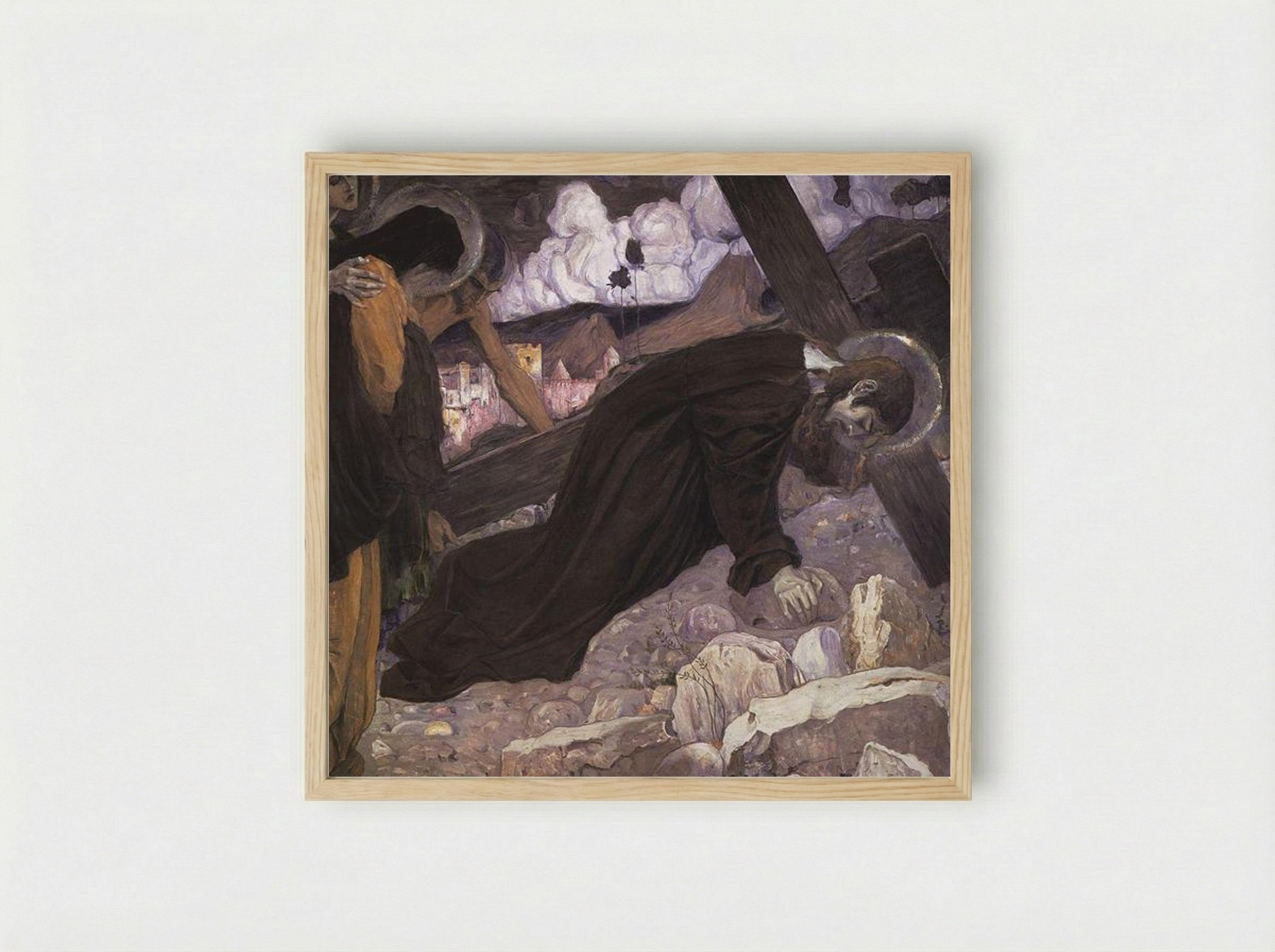 Crucifixion - Mikhail Nesterov - Framed Print Wood