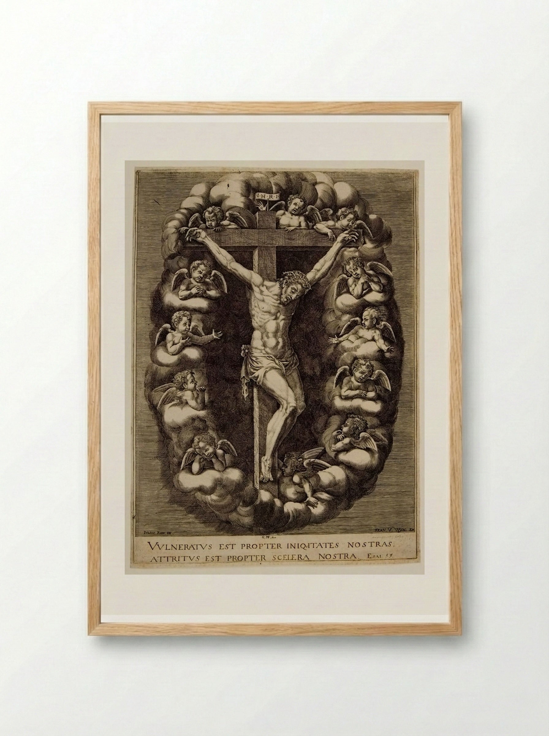 Crucifixion - Giorgio Ghisi - Framed Print Wood