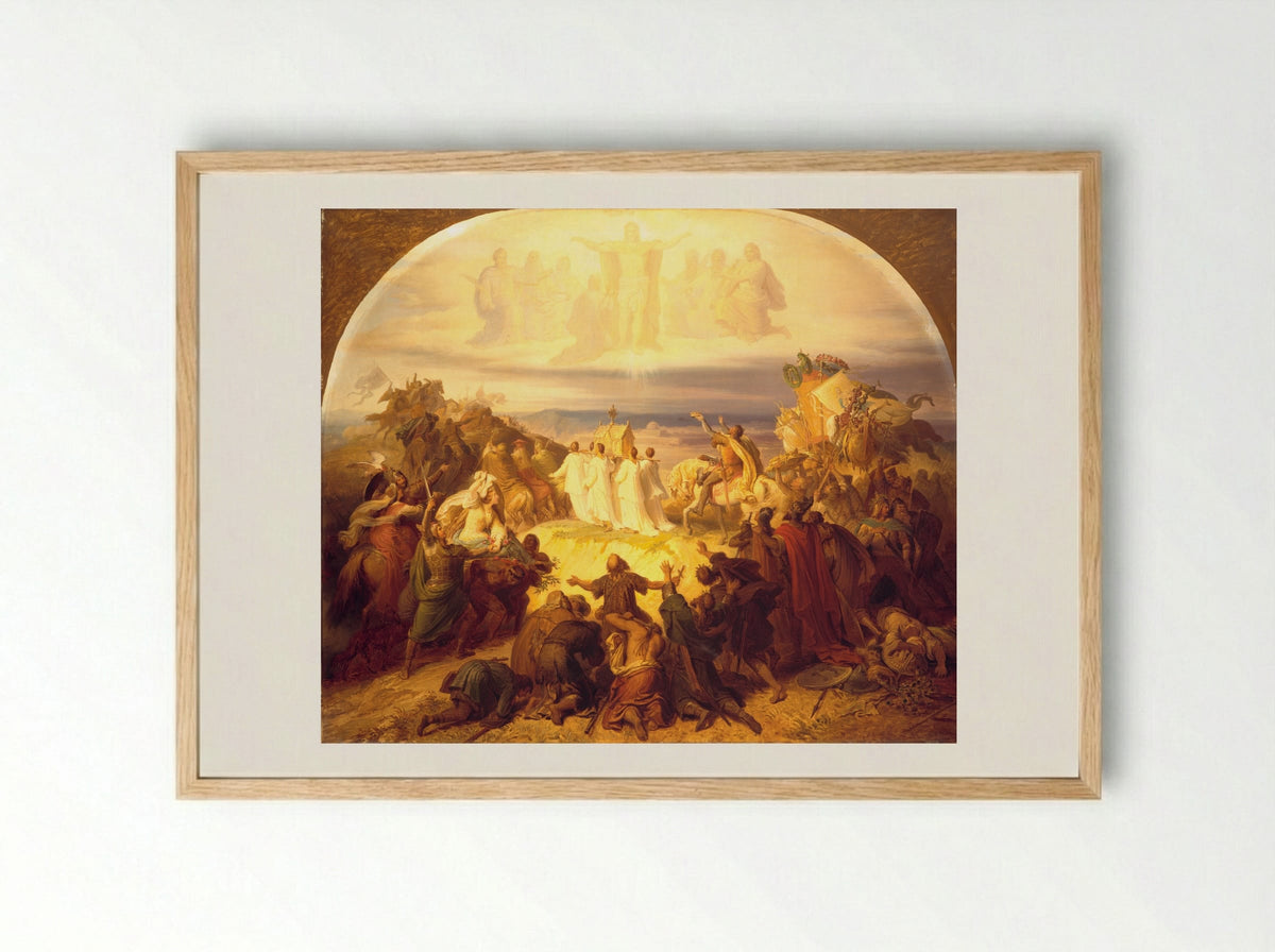 Crusaders before Jerusalem - Wilhelm von Kaulbach - Framed Print Wood