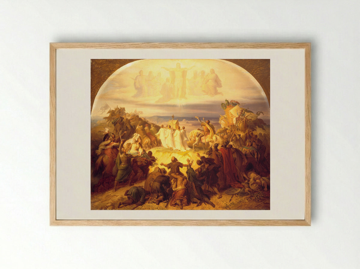 Crusaders before Jerusalem - Wilhelm von Kaulbach - Framed Print Wood