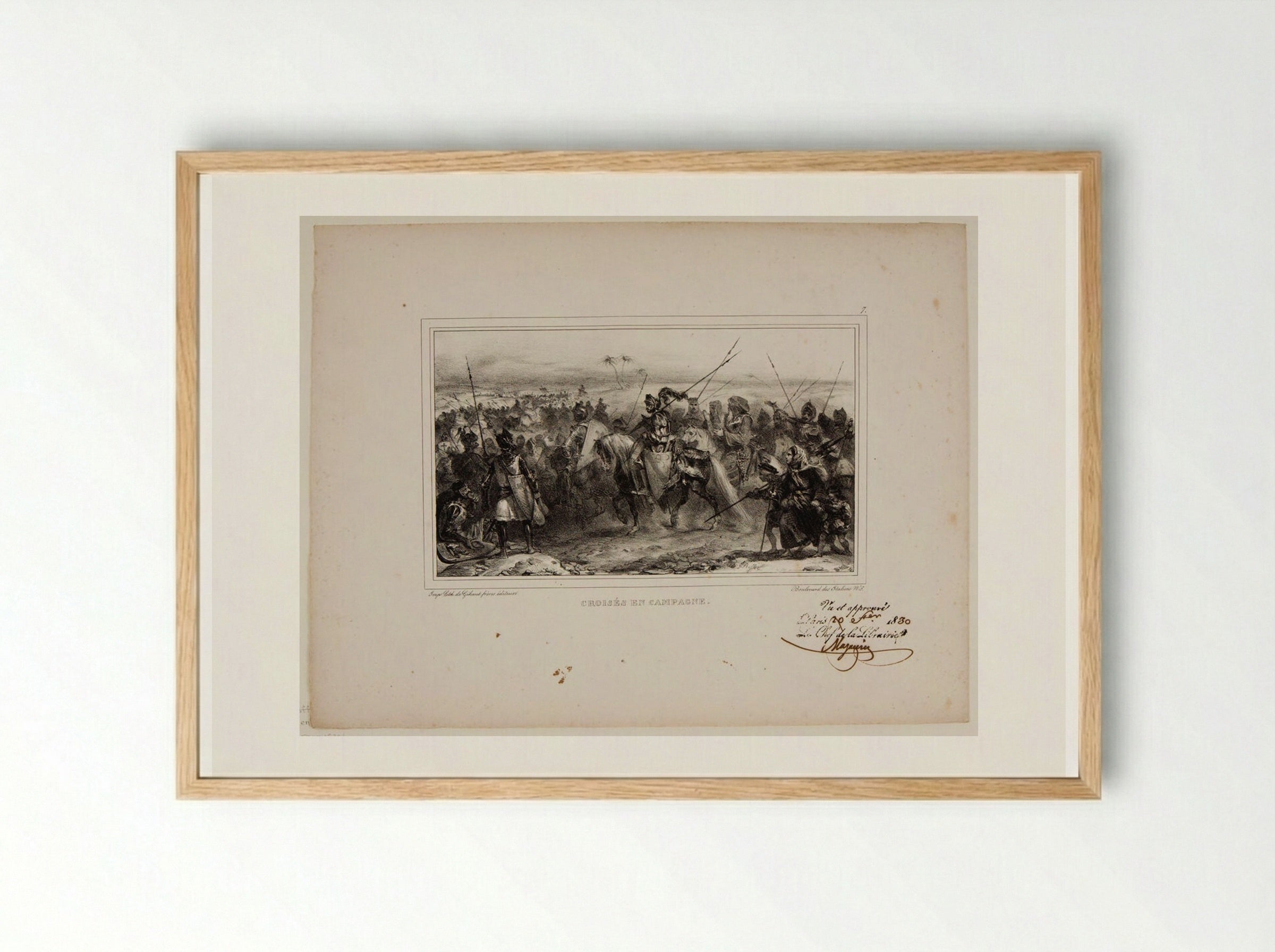 Crusaders in the Field - Denis-Auguste-Marie Raffet - Framed Print Wood