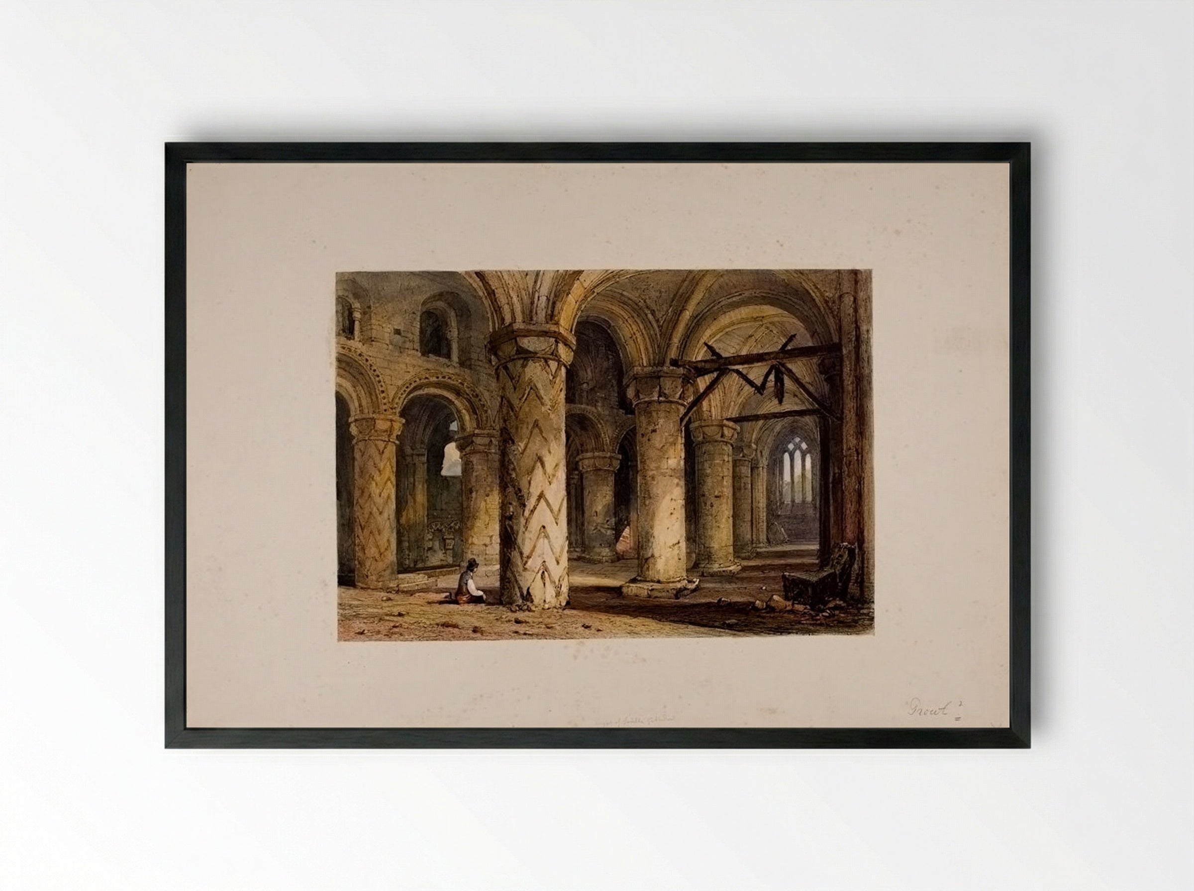 Crypt of a Church - Samuel Prout - Framed Print Black