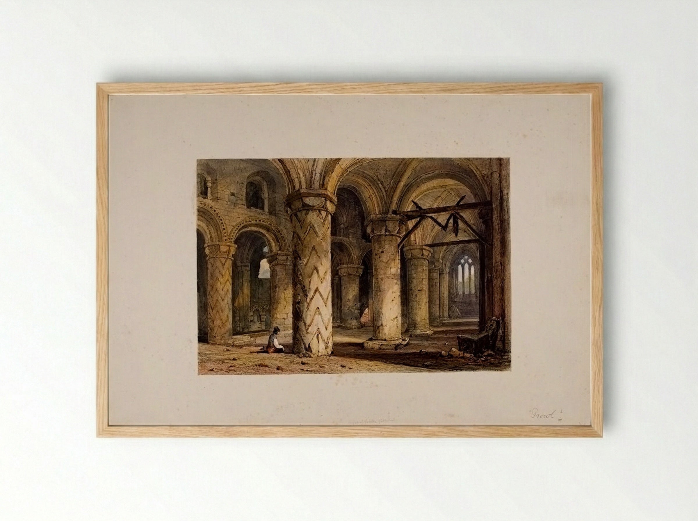 Crypt of a Church - Samuel Prout - Framed Print Wood