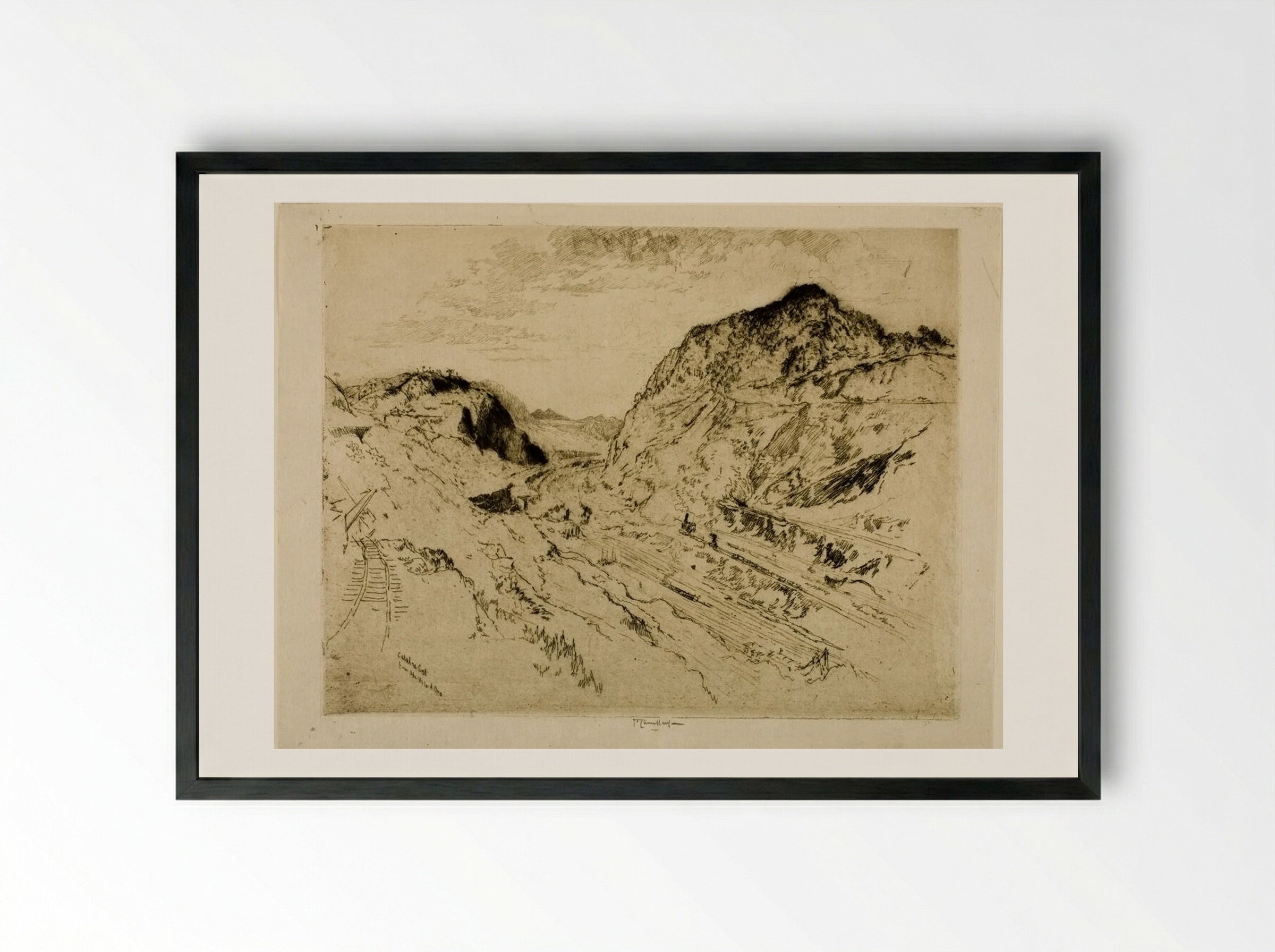 Culebra Cut, Panama - Joseph Pennell - Framed Print Black