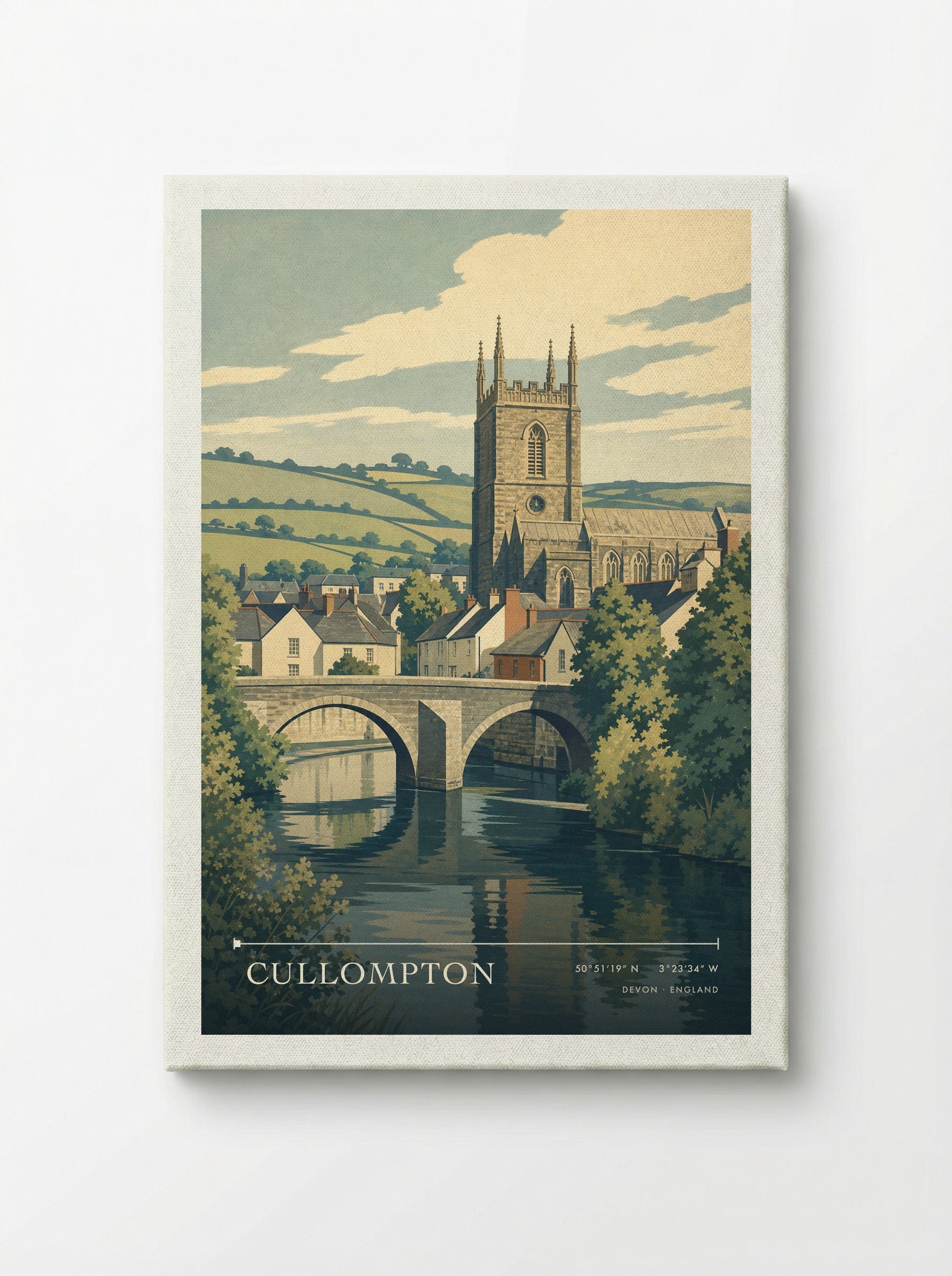 Cullompton Devon England Travel Poster - Canvas