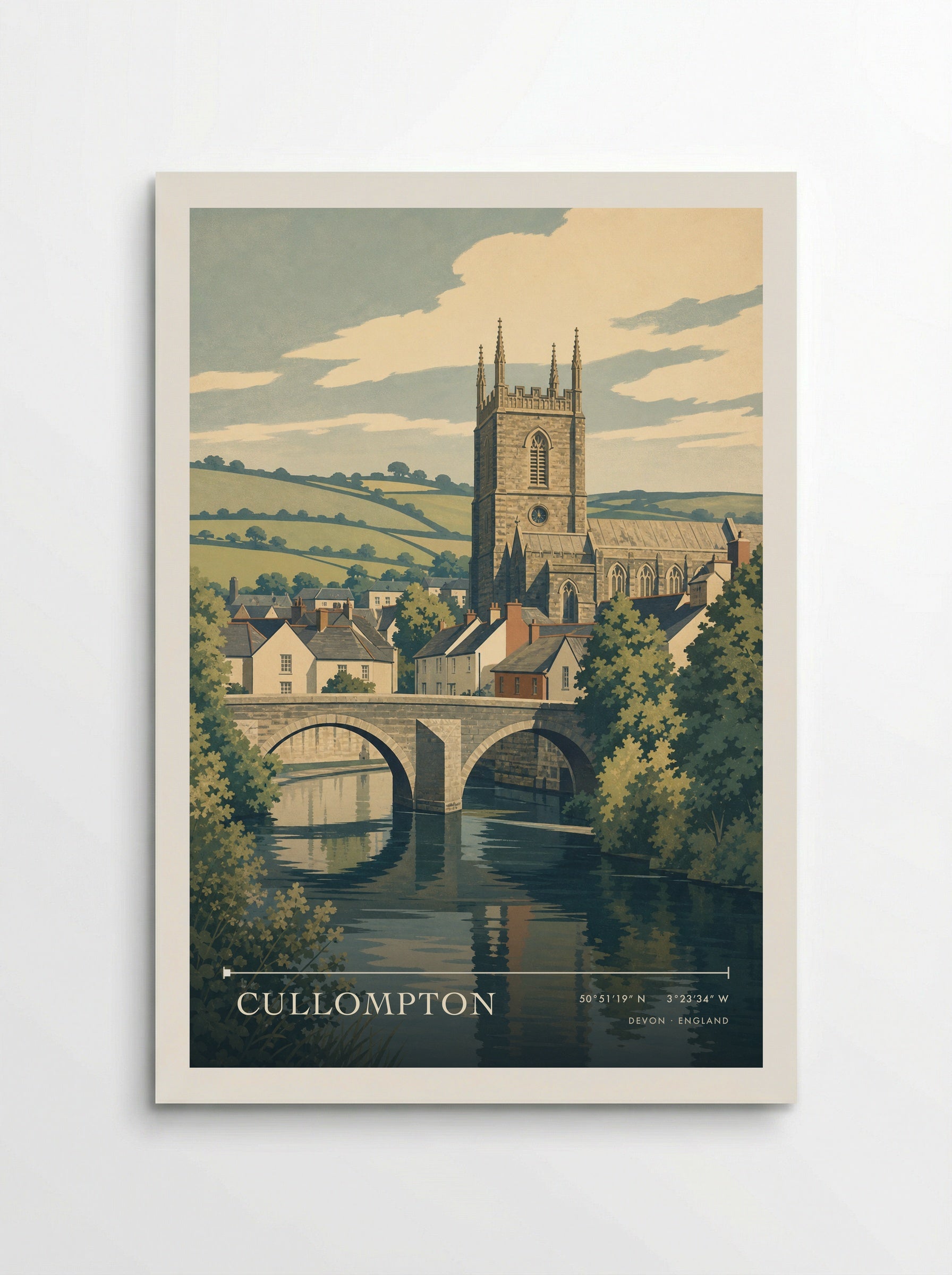 Cullompton Devon England Travel Poster - Poster