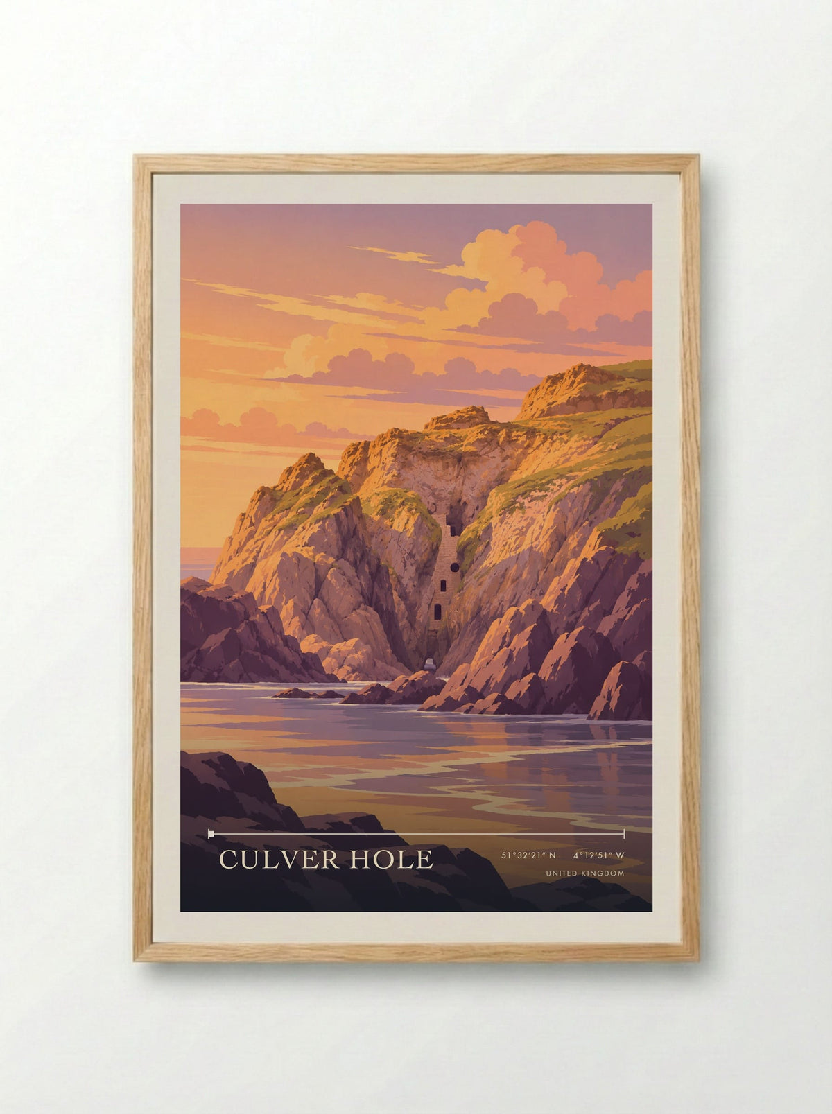 Culver Hole | Travel Poster - Framed Print Wood
