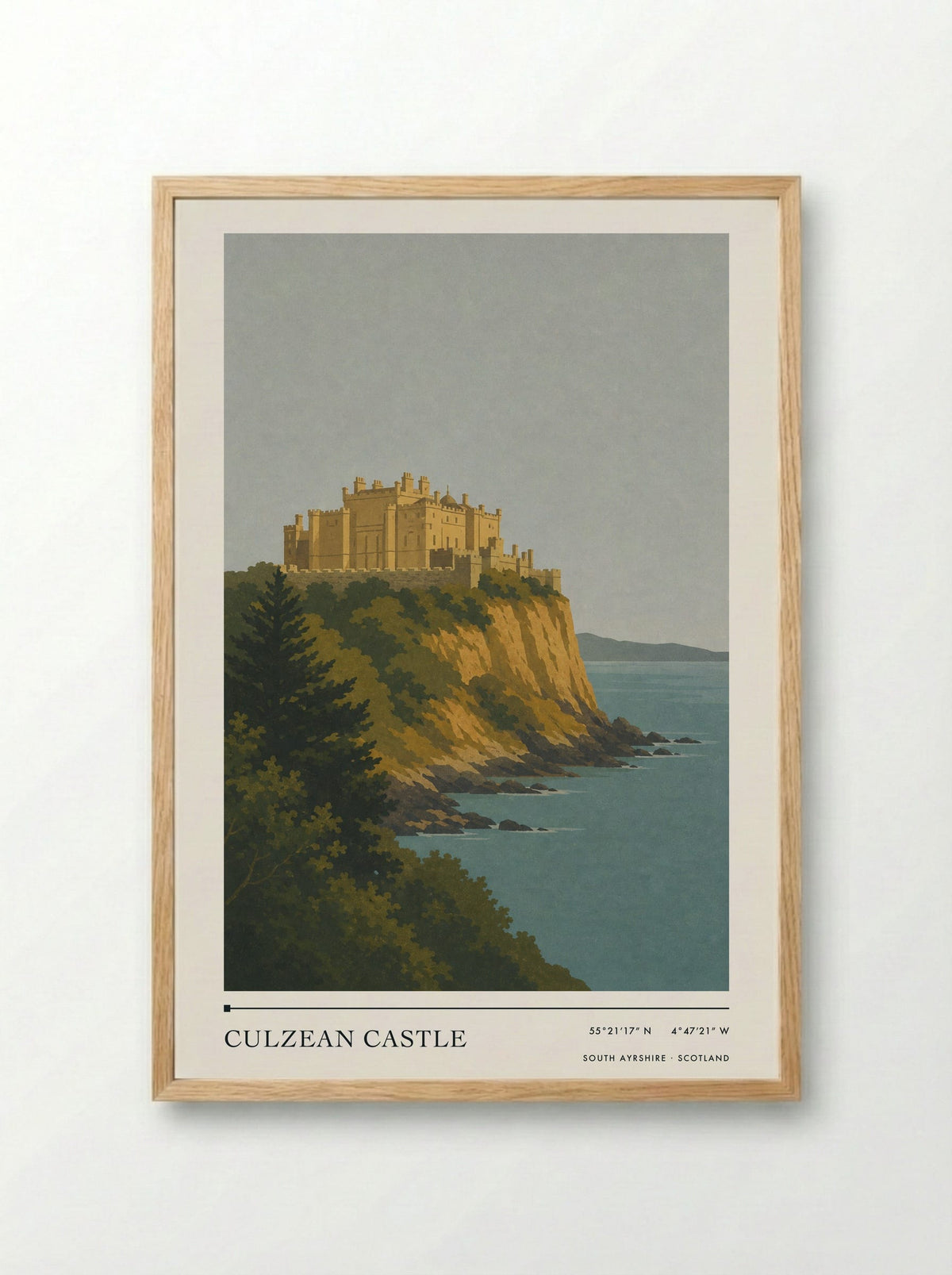 Culzean Castle Travel Poster Artwork - Framed Print Wood