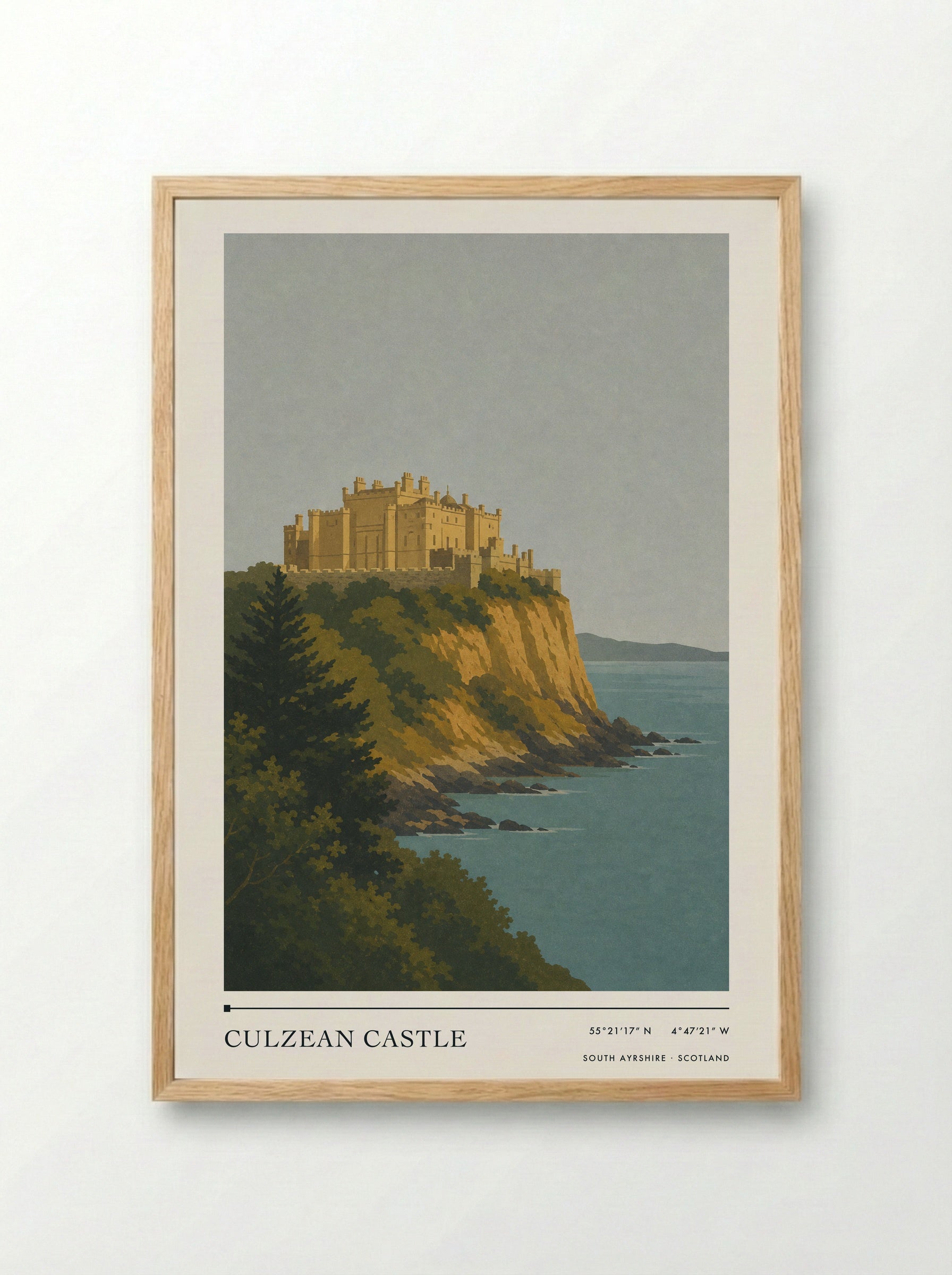 Culzean Castle Travel Poster Artwork - Framed Print Wood