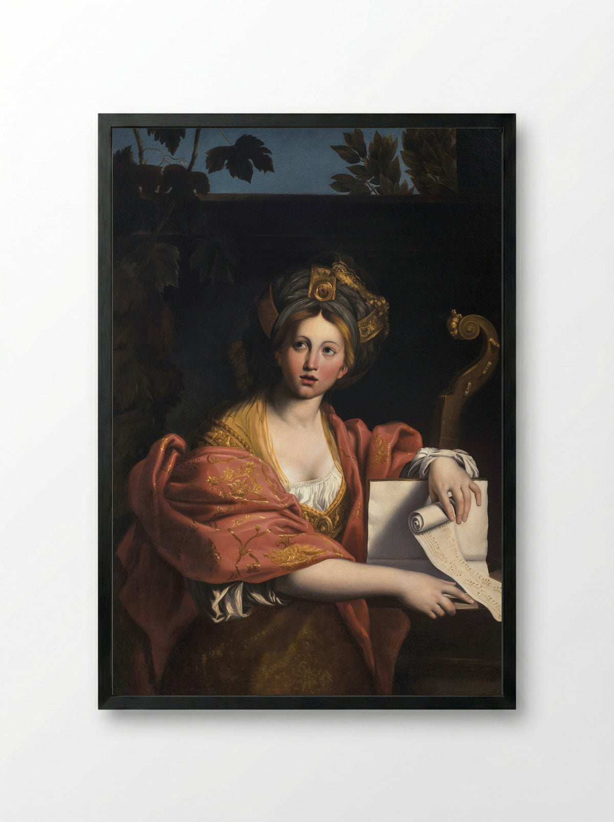Cumaean Sibyl - Domenichino - Framed Print Black