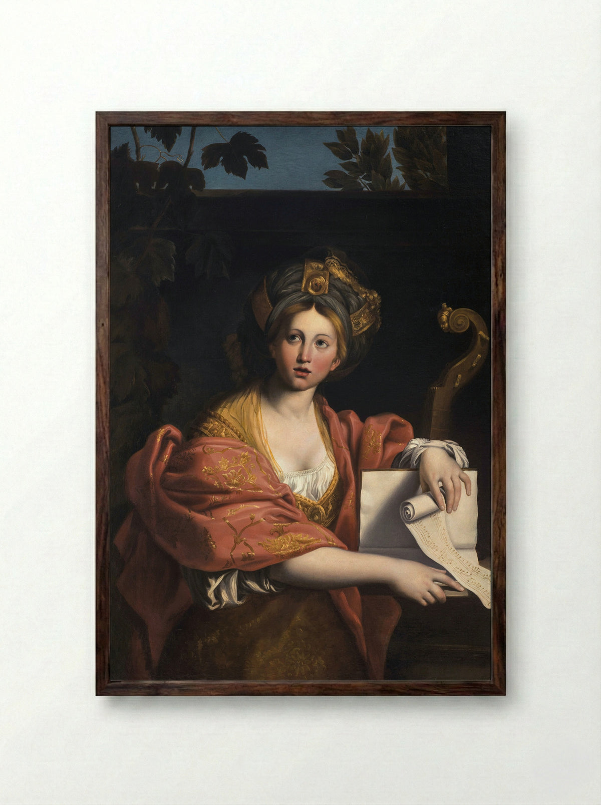 Cumaean Sibyl - Domenichino - Framed Print Dark Wood