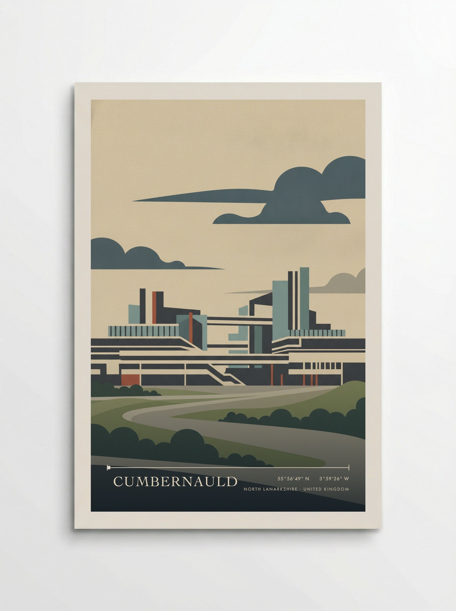Cumbernauld North Lanarkshire United Kingdom Travel Poster - Poster