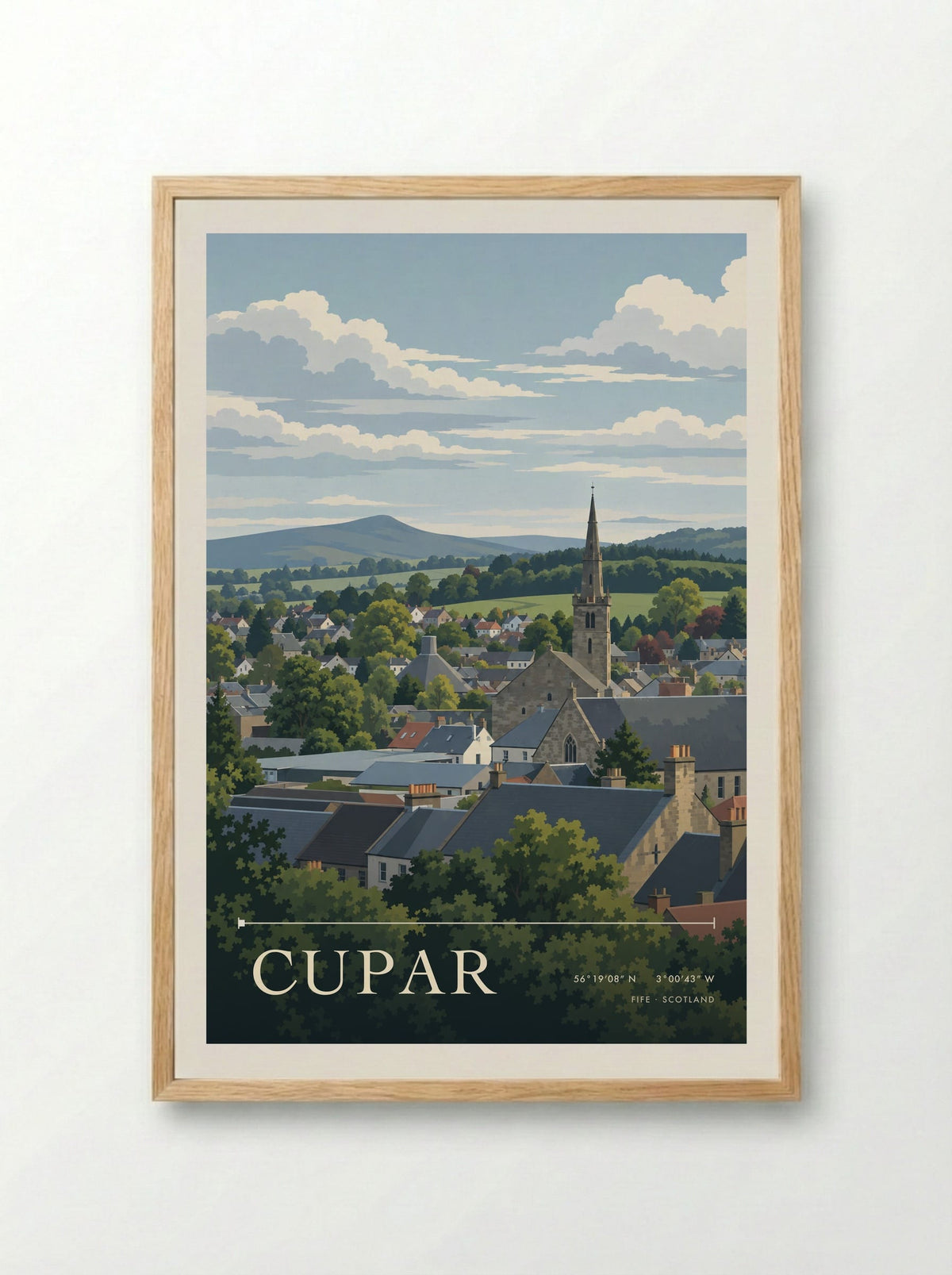 Cupar, Fife | Travel Poster - Framed Print Wood