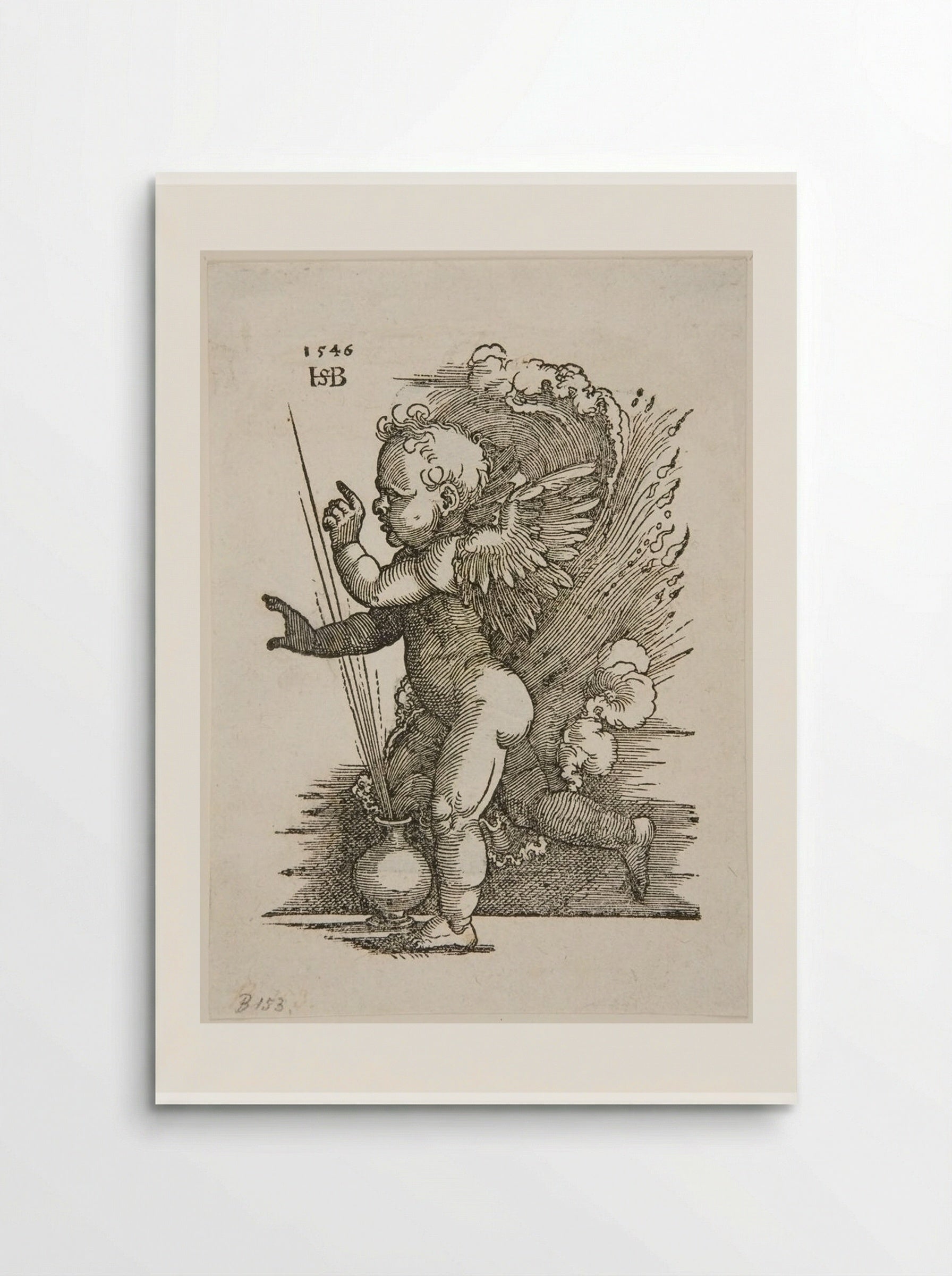 Cupid Running to Left - Sebald Beham - Poster