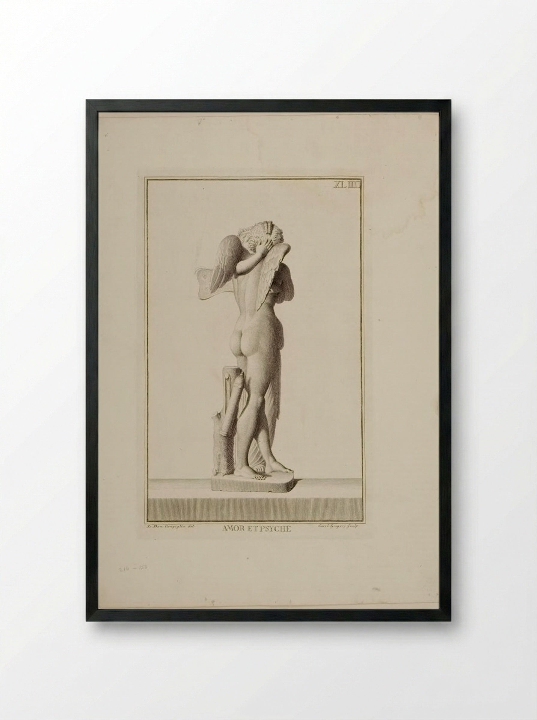 Cupid and Psyche - Carlo Gregori - Framed Print Black