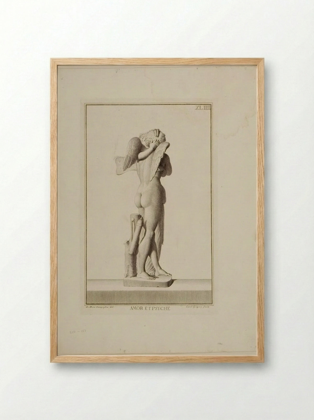 Cupid and Psyche - Carlo Gregori - Framed Print Wood