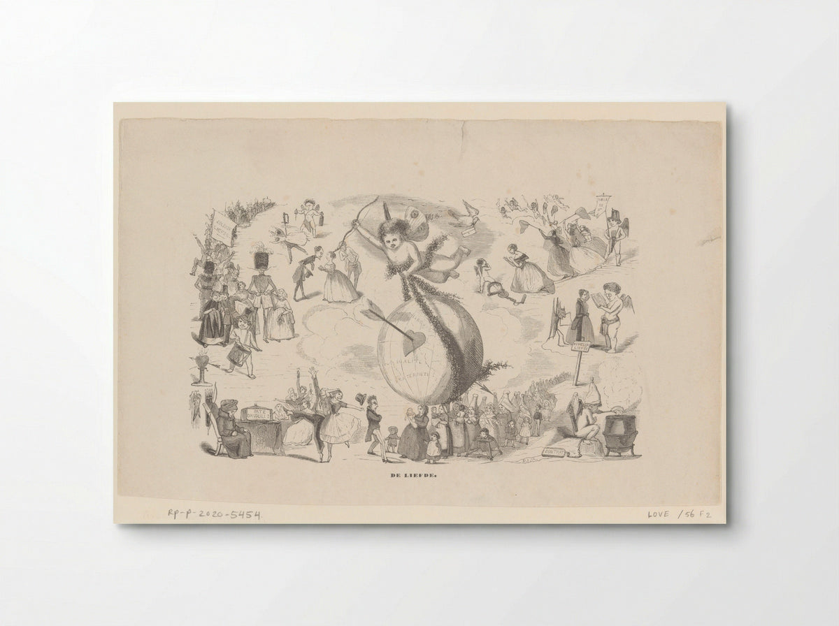 Cupido draagt een wereldbol - Koenraad Fuhri - Poster