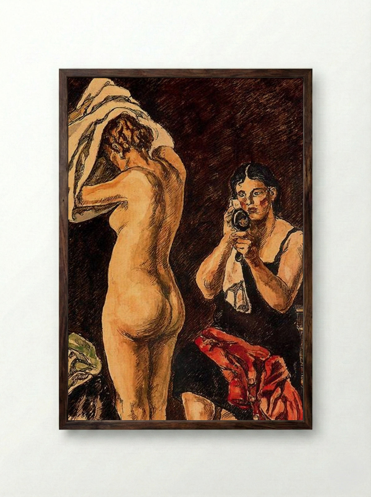 Cupletista (Makeup) - José Gutiérrez Solana - Framed Print Dark Wood
