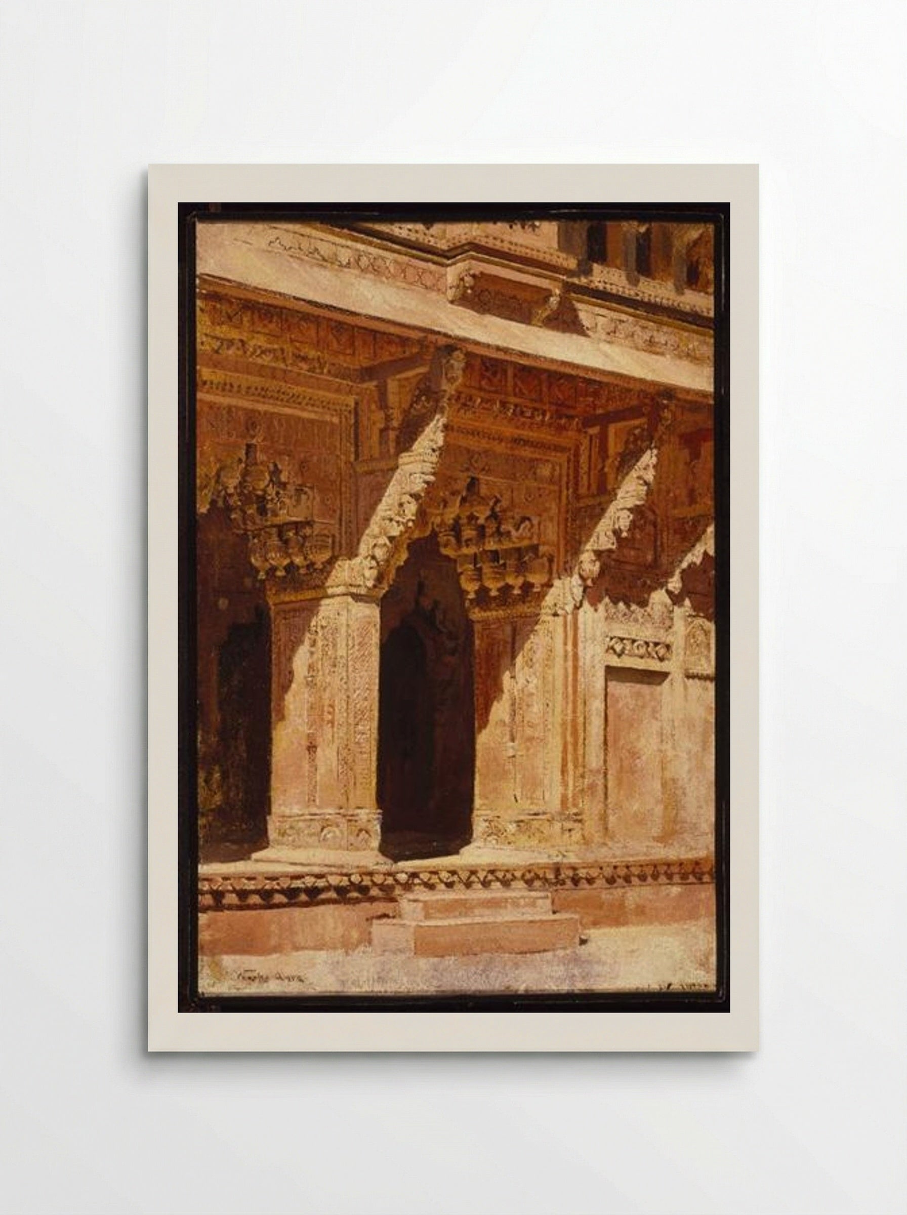 Curiously Wrought Red Sandstone Arches, Fort Agra, India - Edwin Lord Weeks - Poster