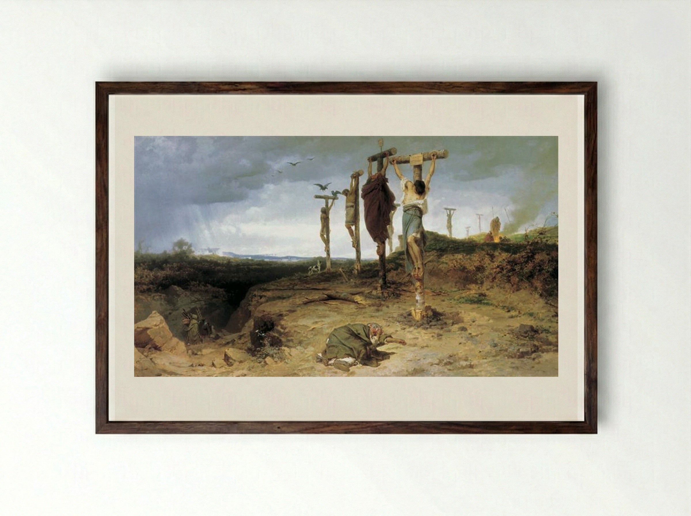 Cursed Field: The Place of Execution in Ancient Rome - Fyodor Bronnikov - Framed Print Dark Wood